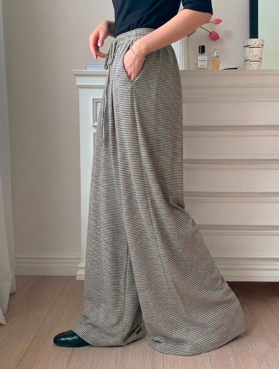 Loewe Lay Striped Flowy Wide Pants - 이미지 4
