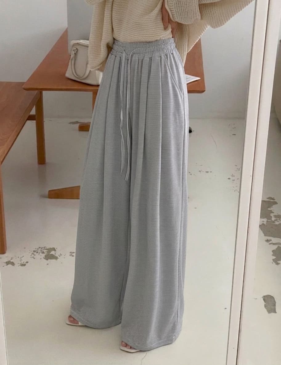 Loewe Lay Striped Flowy Wide Pants - 이미지 3