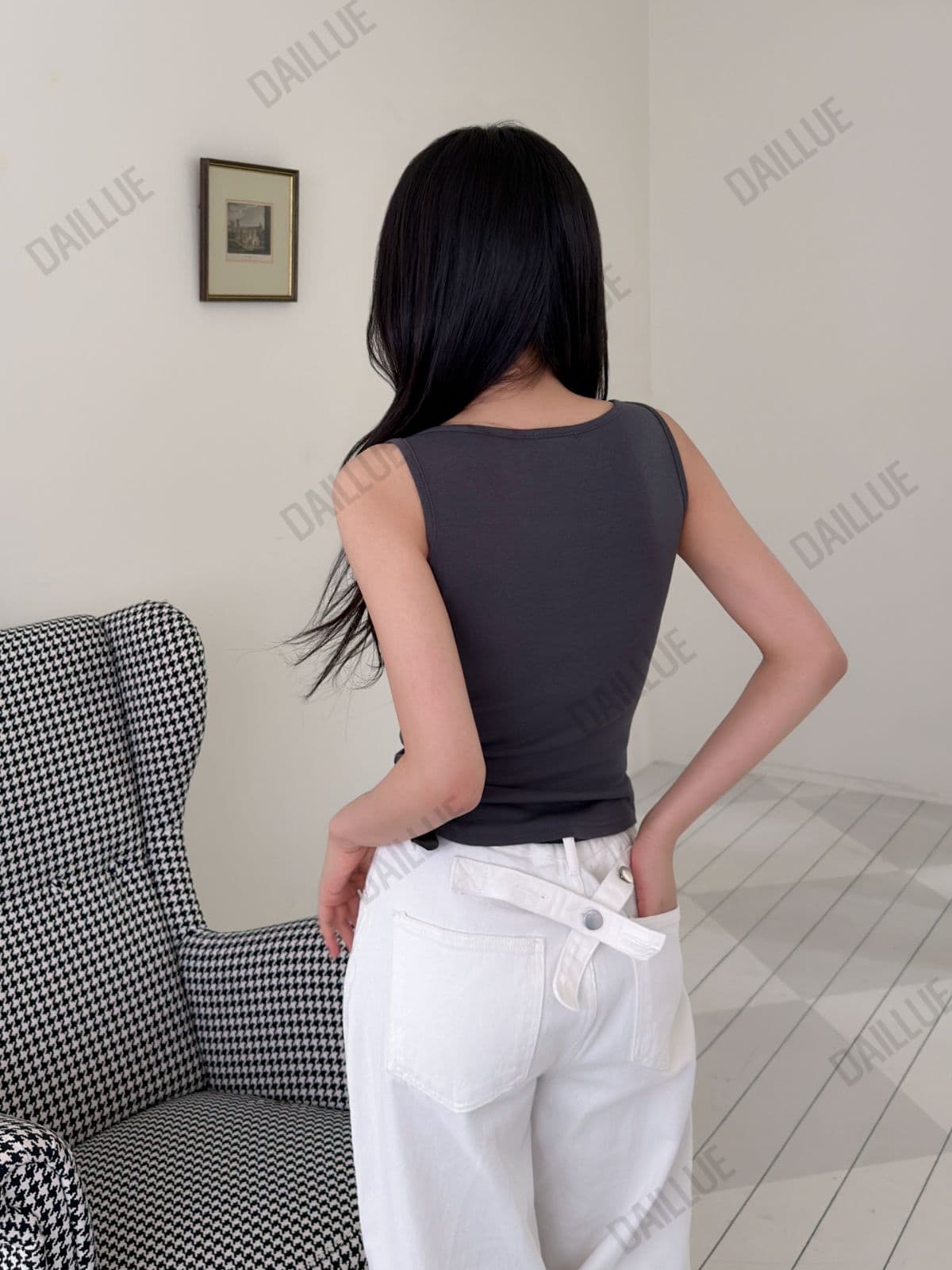 Slim Fit - Modal Tension Mango Rounded Sleeveless Top - Cotton, Breast Cover, U-Neck, Inner, Stretchy, Sleeveless, Summer - 이미지 13