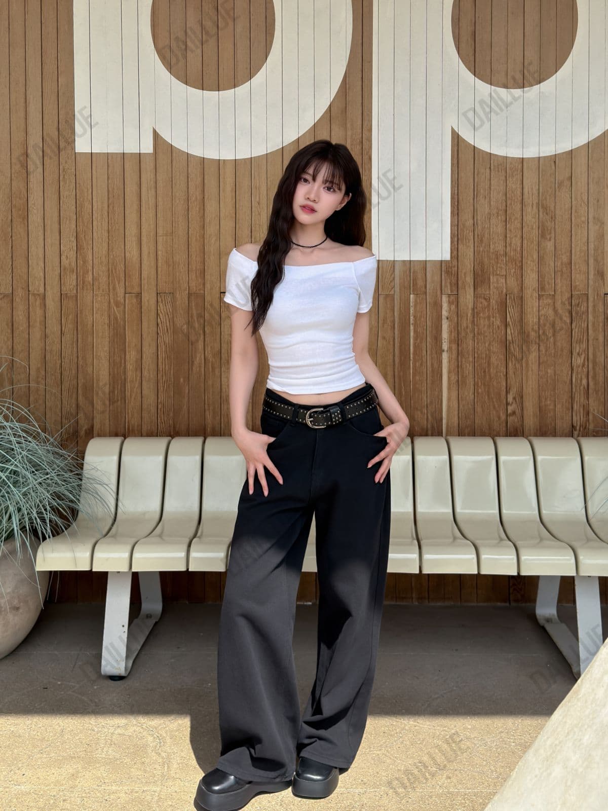 Slim Fit - Tension Off-Shoulder Short Sleeve - Date, Sexy Glam Look, Stretchy Spandex, Daily, Spring/Summer, Tight-fitting T-shirt - 이미지 12