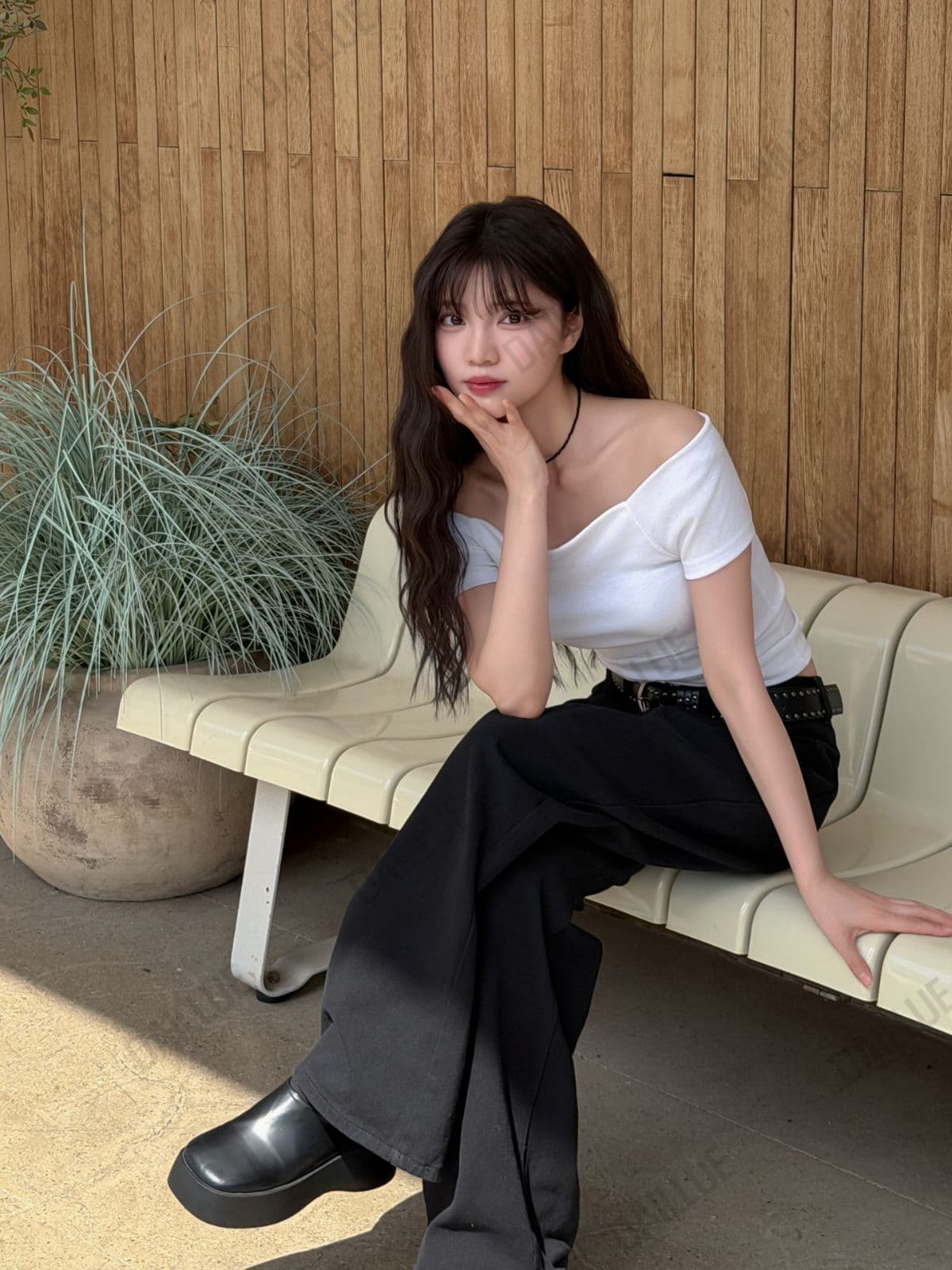 Slim Fit - Tension Off-Shoulder Short Sleeve - Date, Sexy Glam Look, Stretchy Spandex, Daily, Spring/Summer, Tight-fitting T-shirt - 이미지 7