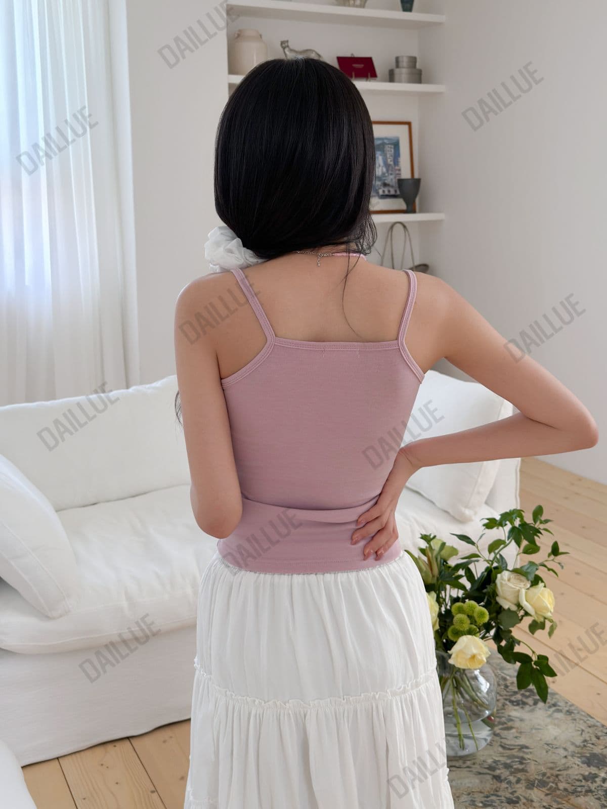Slim Fit - Cushioned Strap Sleeveless - Breast Cover, Made in Korea, Daily, Innerwear, Sporty, Spring/Summer, Elastic Spandex - 이미지 6