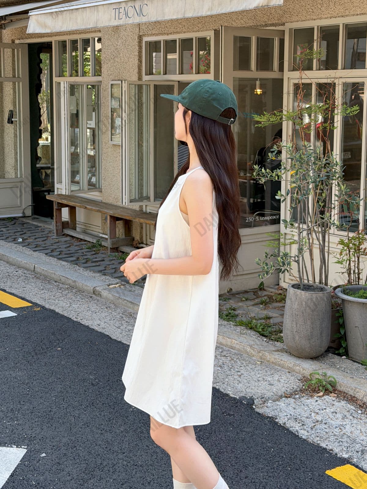 Simple Mini Dress - Sleeveless, Summer, Vacation Look, Nylon, Inner, Midi, Bustier, Delicate - 이미지 4