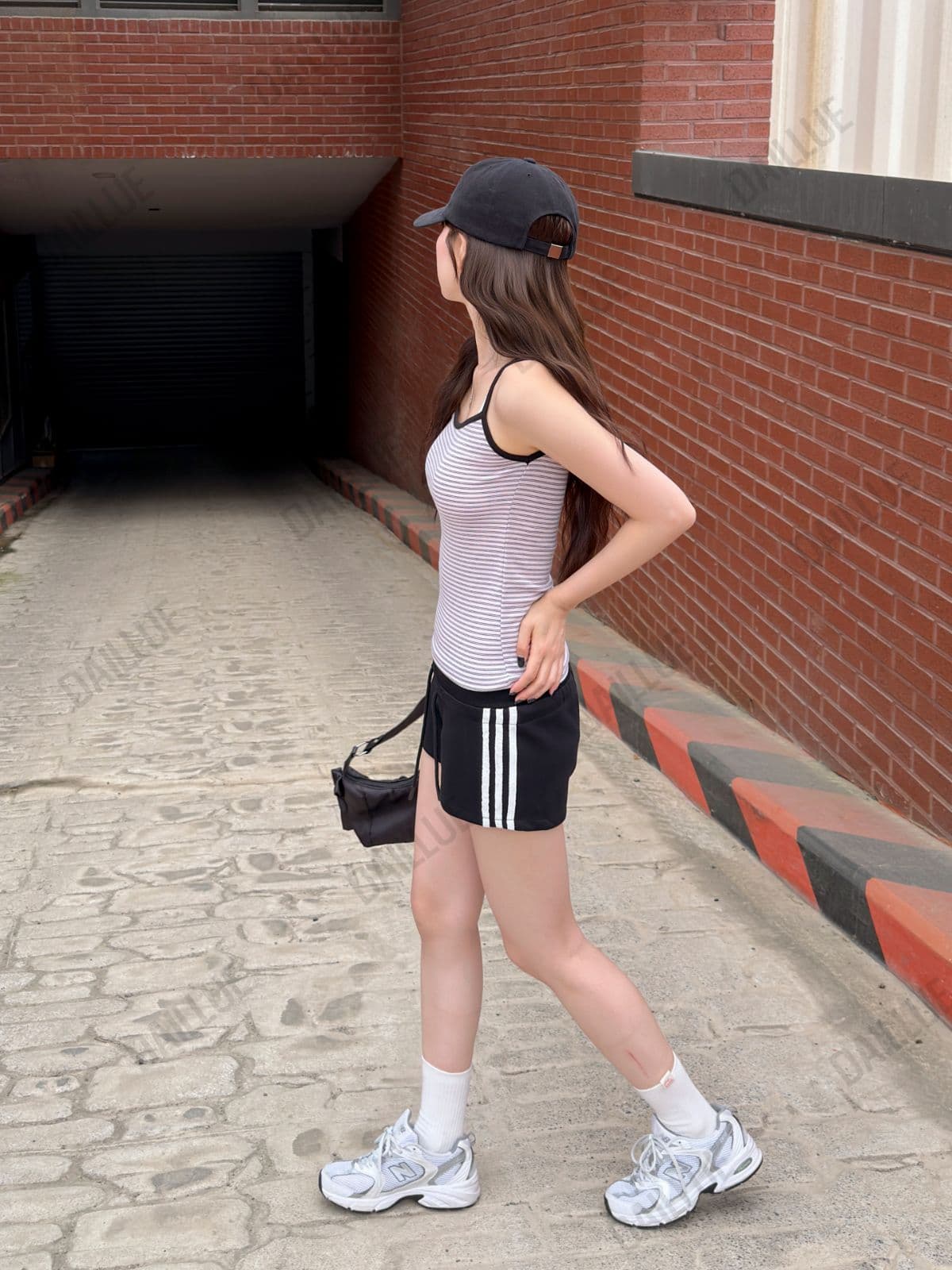 Basic Fit - Striped Contrast Strap Sleeveless - Stripe, Summer, Vacation Look, Straight, Stretchy, Inner, Slim, Elastic - 이미지 12