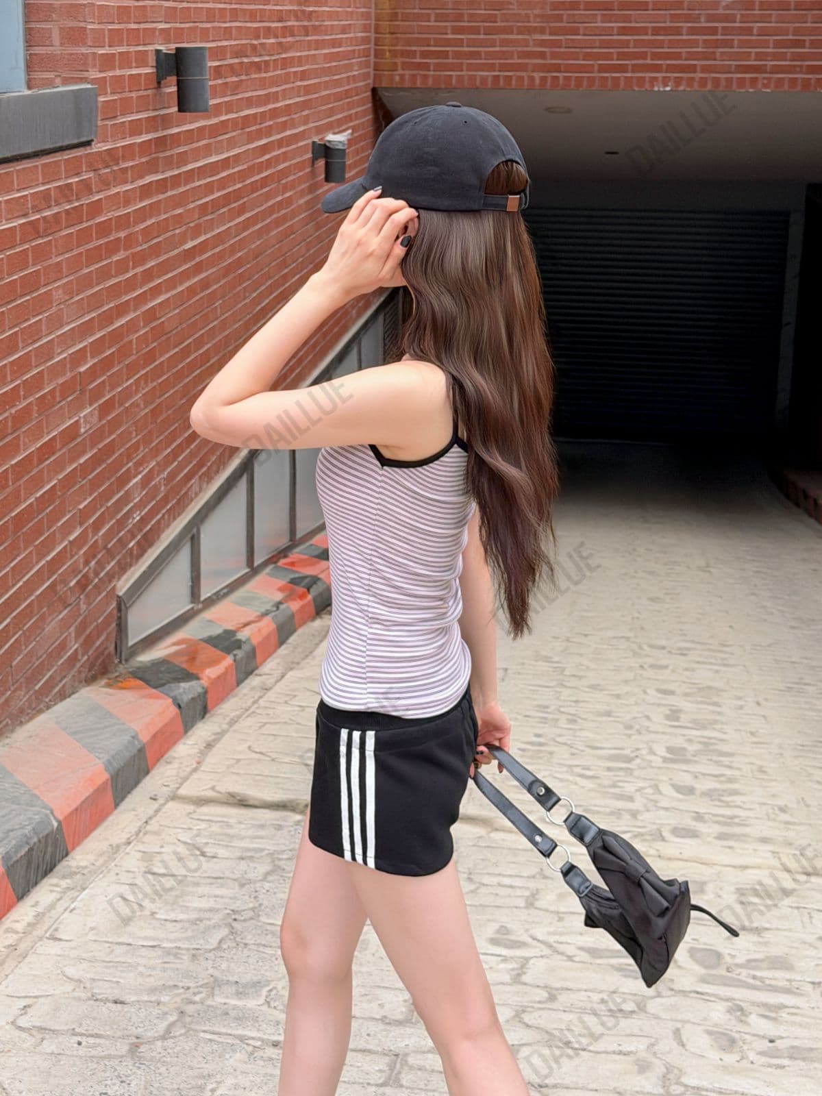 Basic Fit - Striped Contrast Strap Sleeveless - Stripe, Summer, Vacation Look, Straight, Stretchy, Inner, Slim, Elastic - 이미지 11