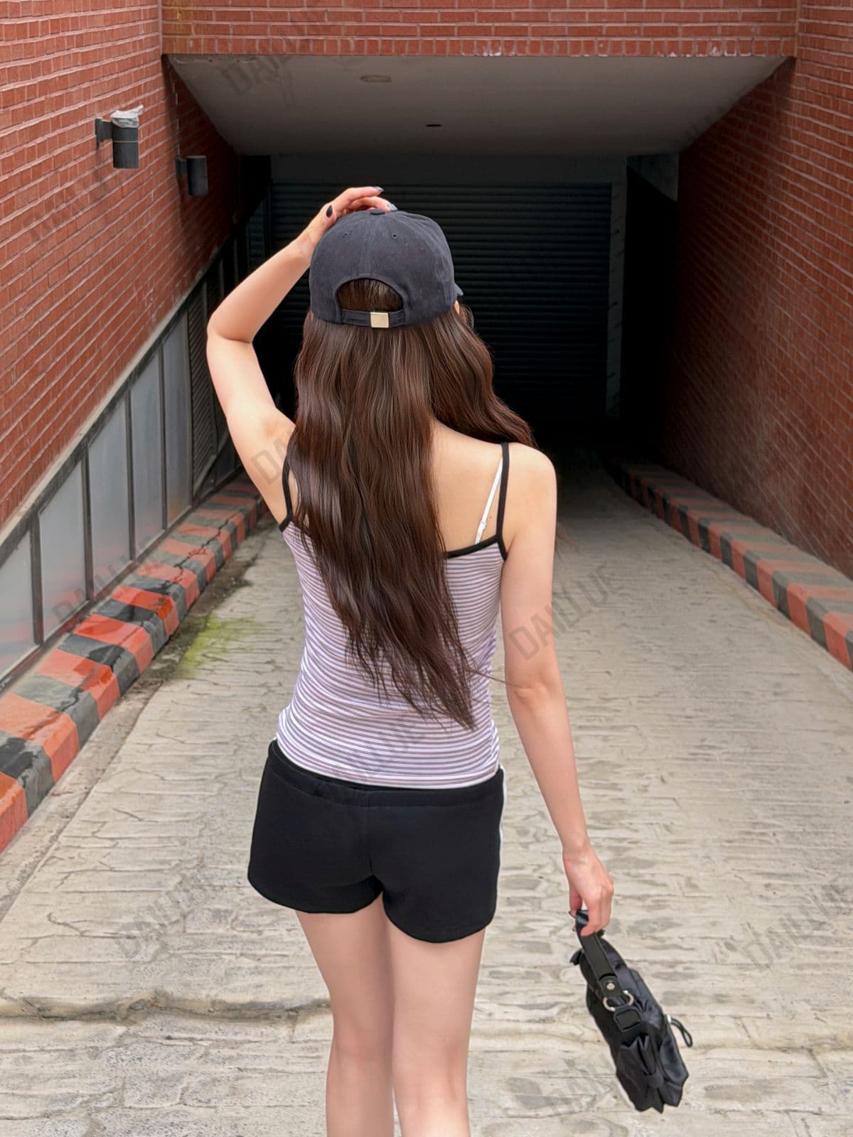 Basic Fit - Striped Contrast Strap Sleeveless - Stripe, Summer, Vacation Look, Straight, Stretchy, Inner, Slim, Elastic - 이미지 6