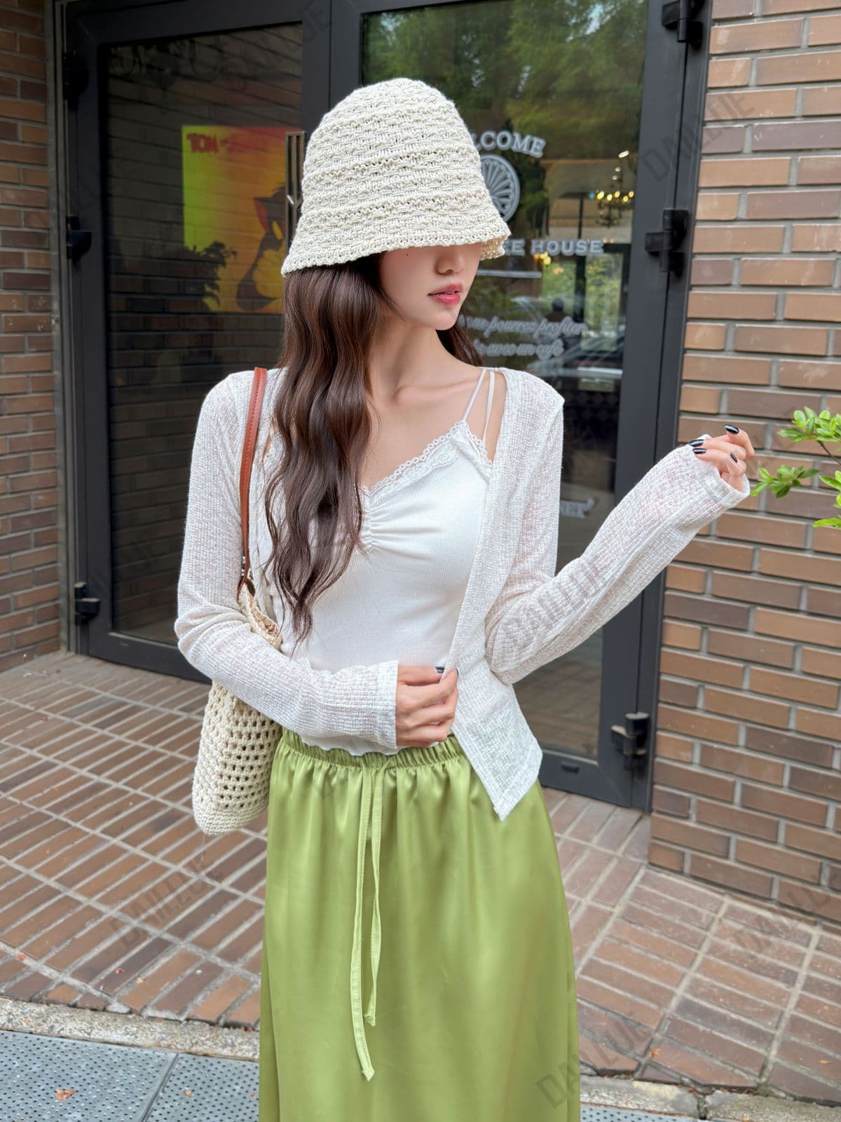 Basic Fit Linen Knit Open Cardigan - Summer Cover-up, Must-Have Item, Rainy Season Look, See-through, Summer Vacation, Wedding Guest - 이미지 6