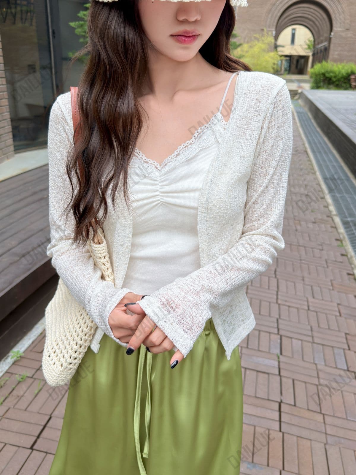 Basic Fit Linen Knit Open Cardigan - Summer Cover-up, Must-Have Item, Rainy Season Look, See-through, Summer Vacation, Wedding Guest - 이미지 3
