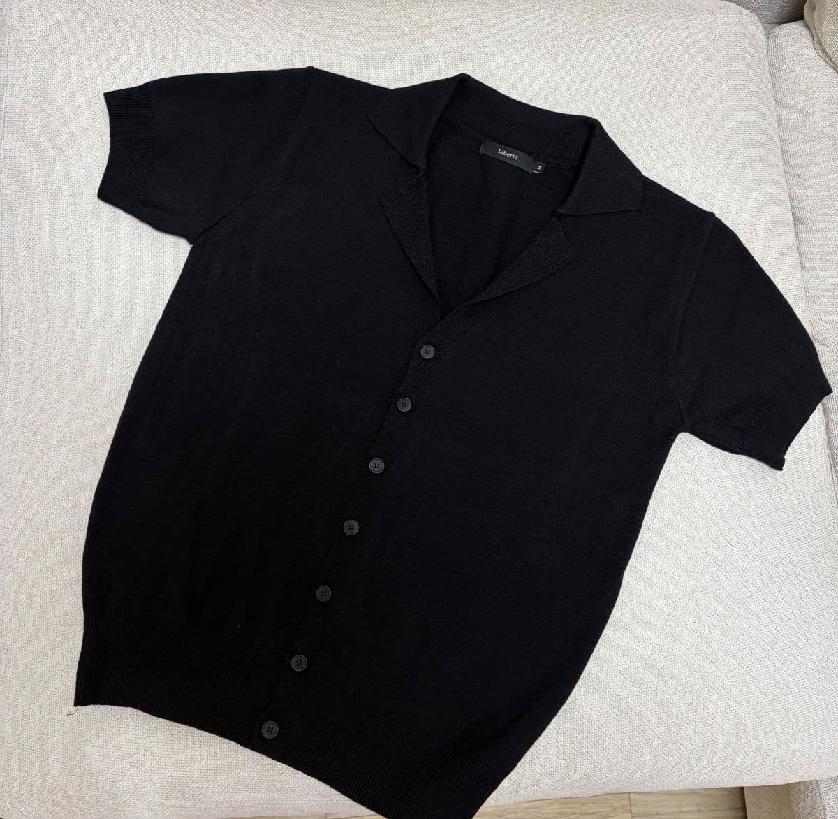 BL Muscle Fit Collared Short Sleeve Knit Cardigan - 이미지 2