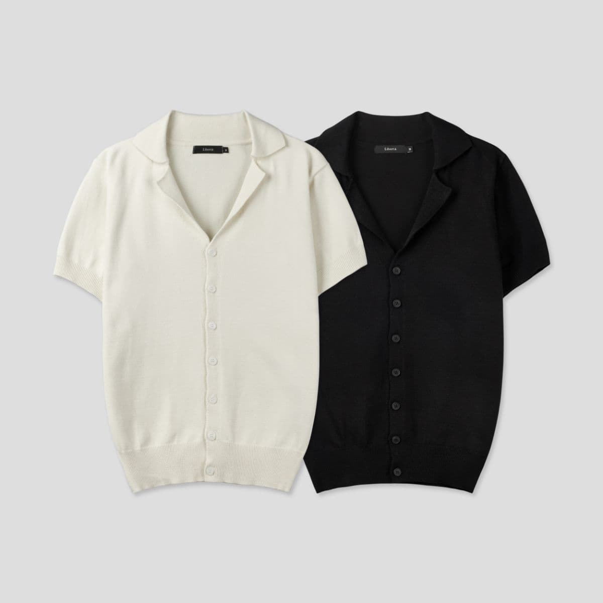 BL Collared Short Sleeve Knit Cardigan - 이미지 2