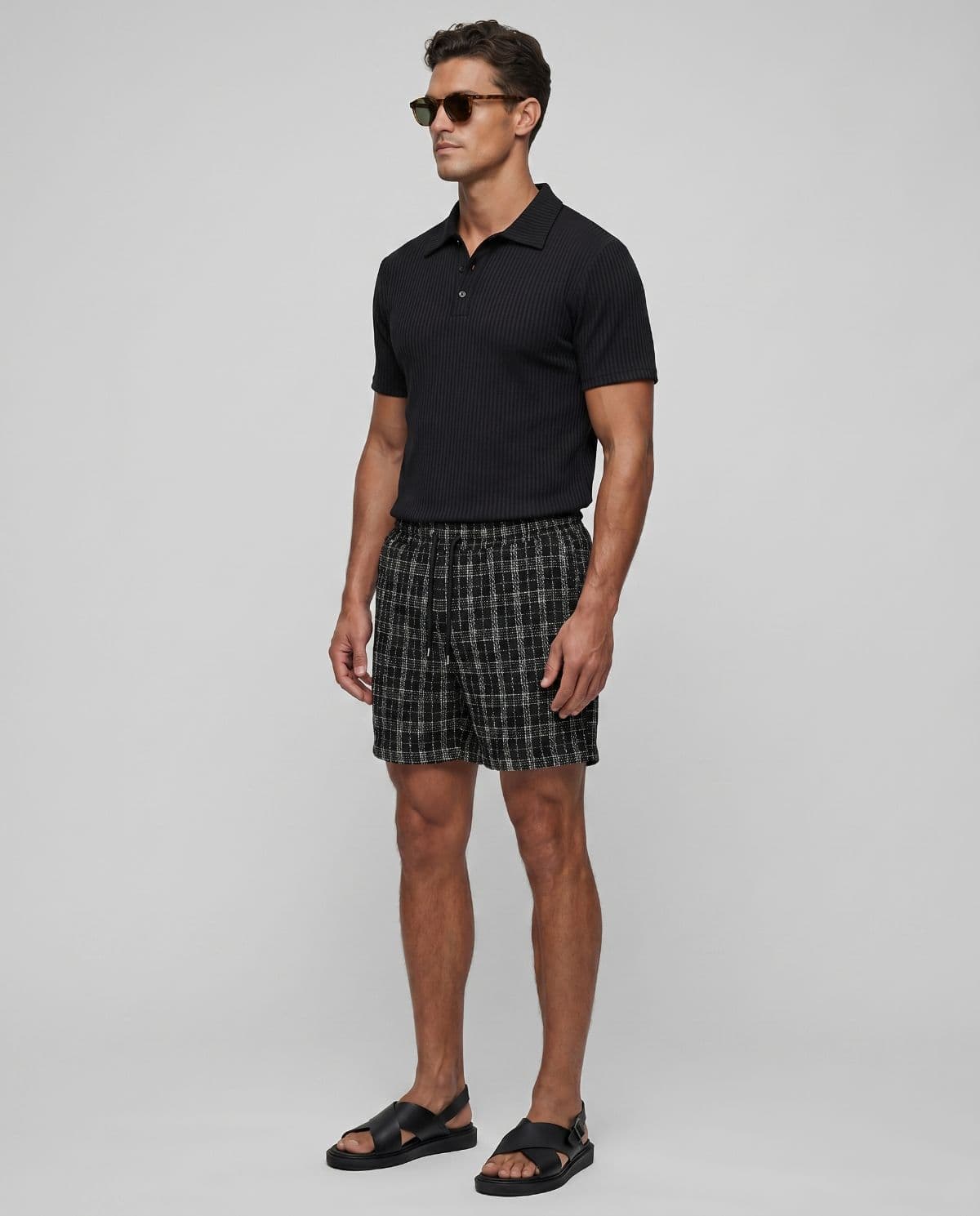 Tweed pintuck shorts - 이미지 3