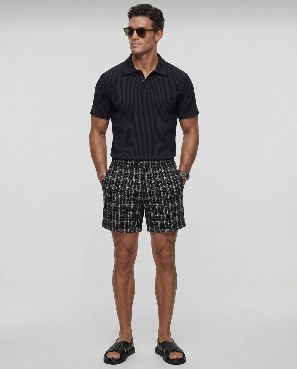 Tweed pintuck shorts - 이미지 4