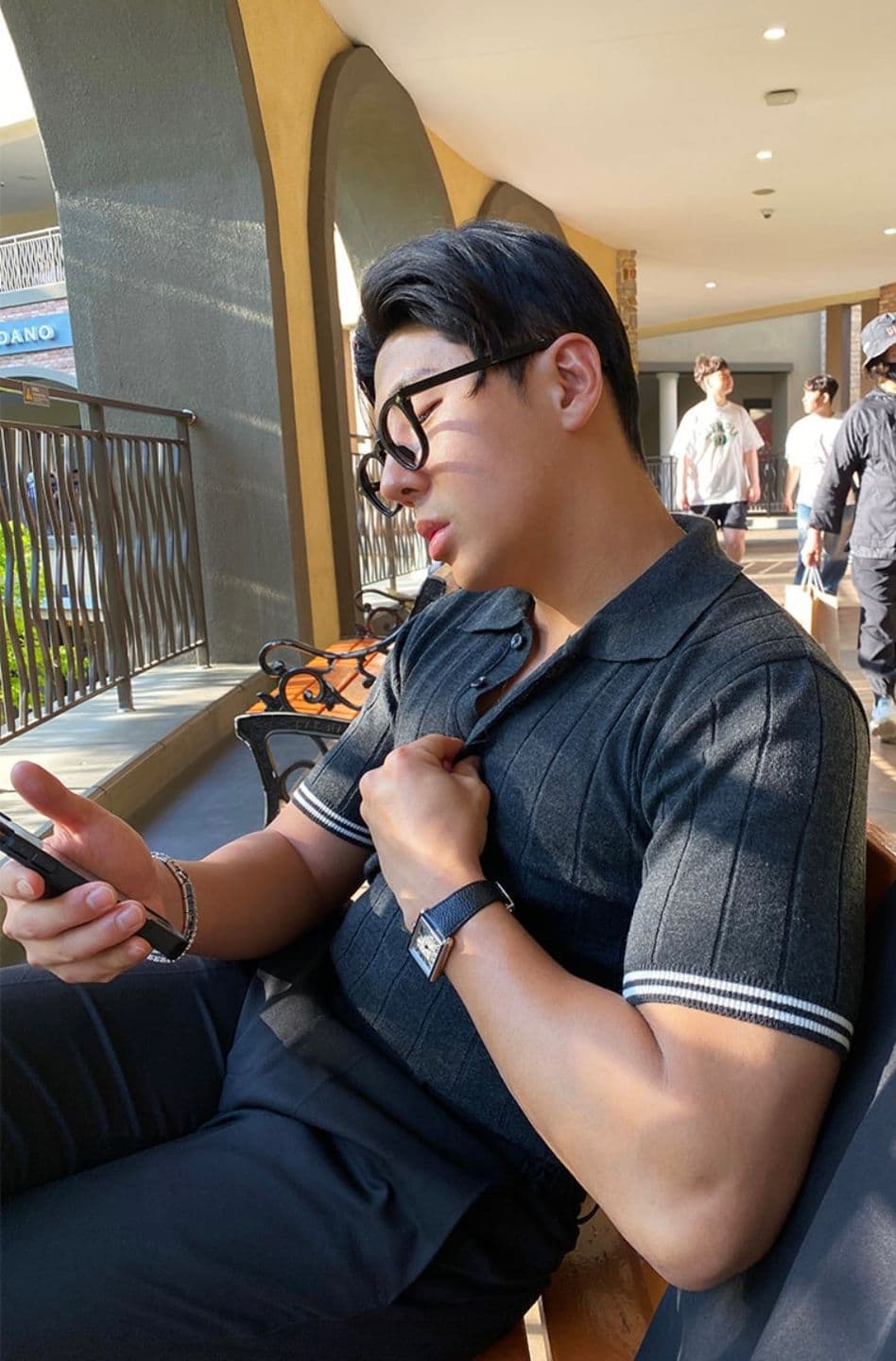 Tico Muscle Fit Collared Short Sleeve Knit - 이미지 3