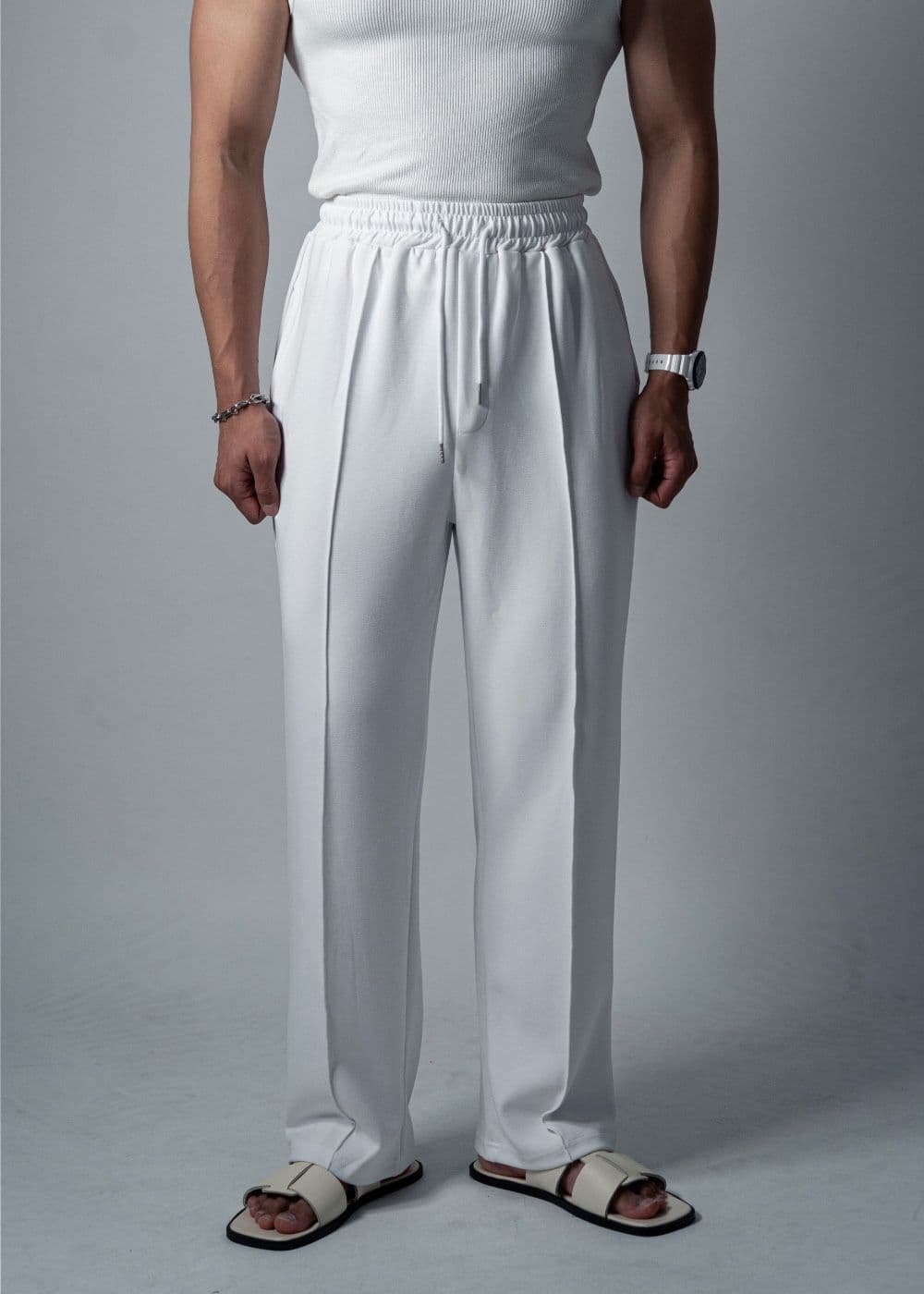 Muscle fit straight track pants - 이미지 3