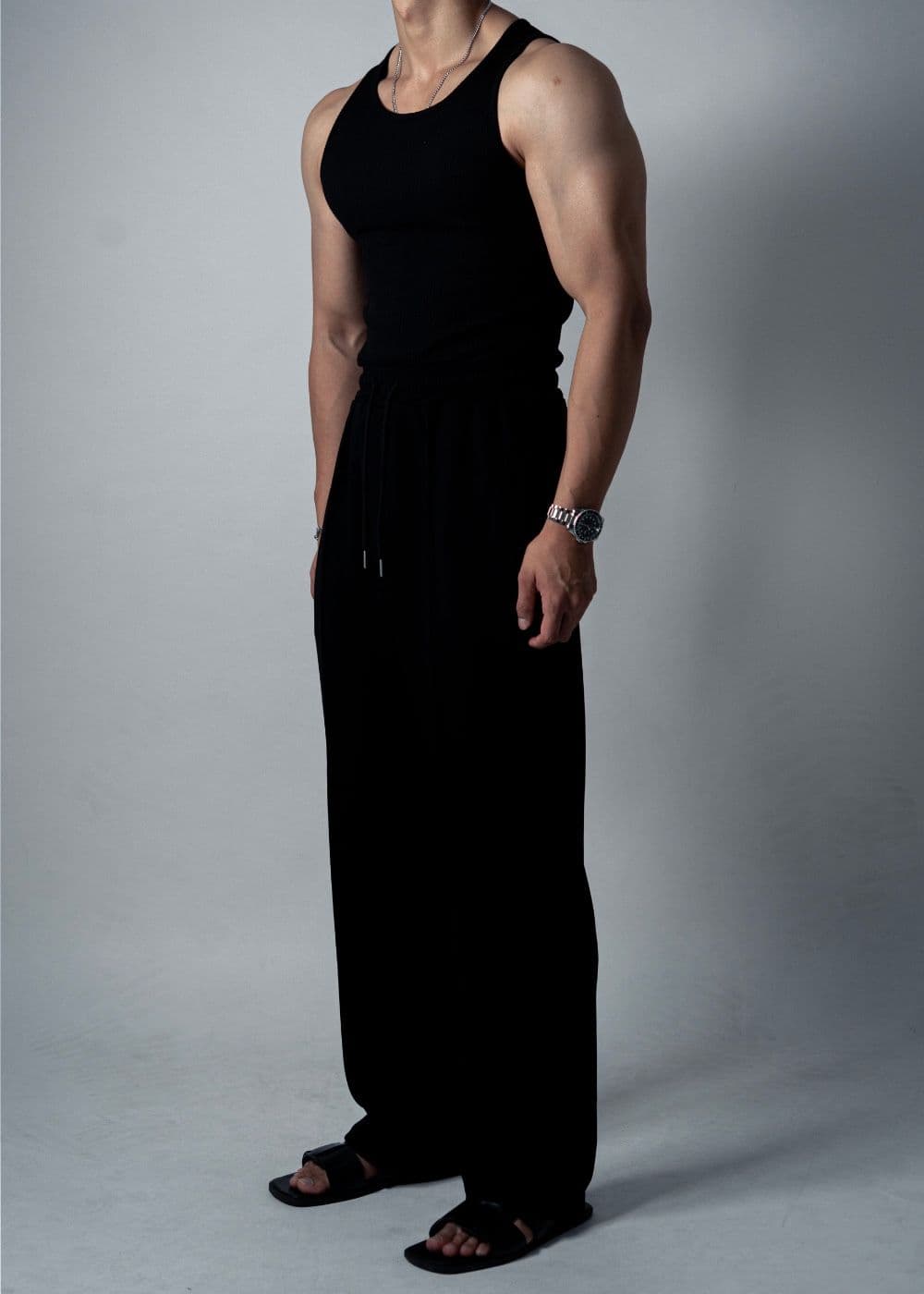 Muscle fit straight track pants - 이미지 2