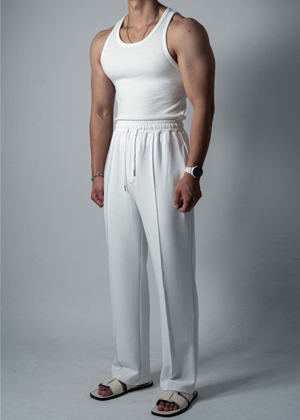 Muscle fit straight track pants - 이미지 1