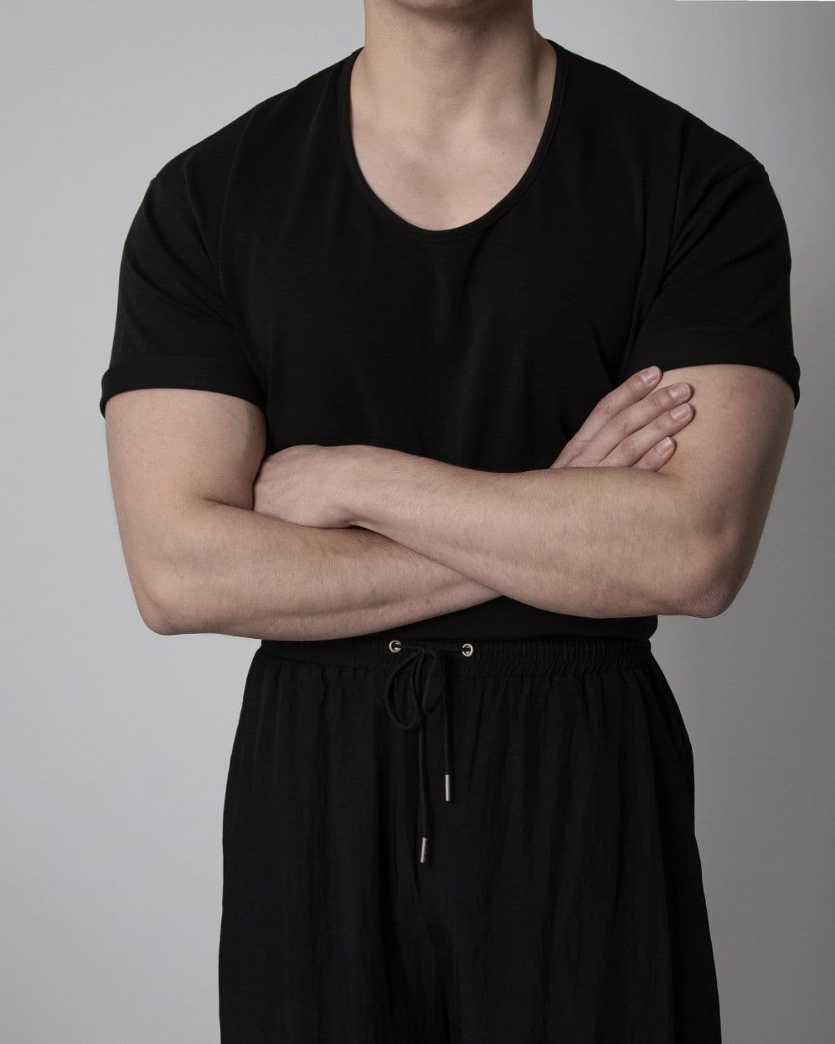 Maison Cotton Spandex U-neck Short Sleeve T-shirt - 이미지 2