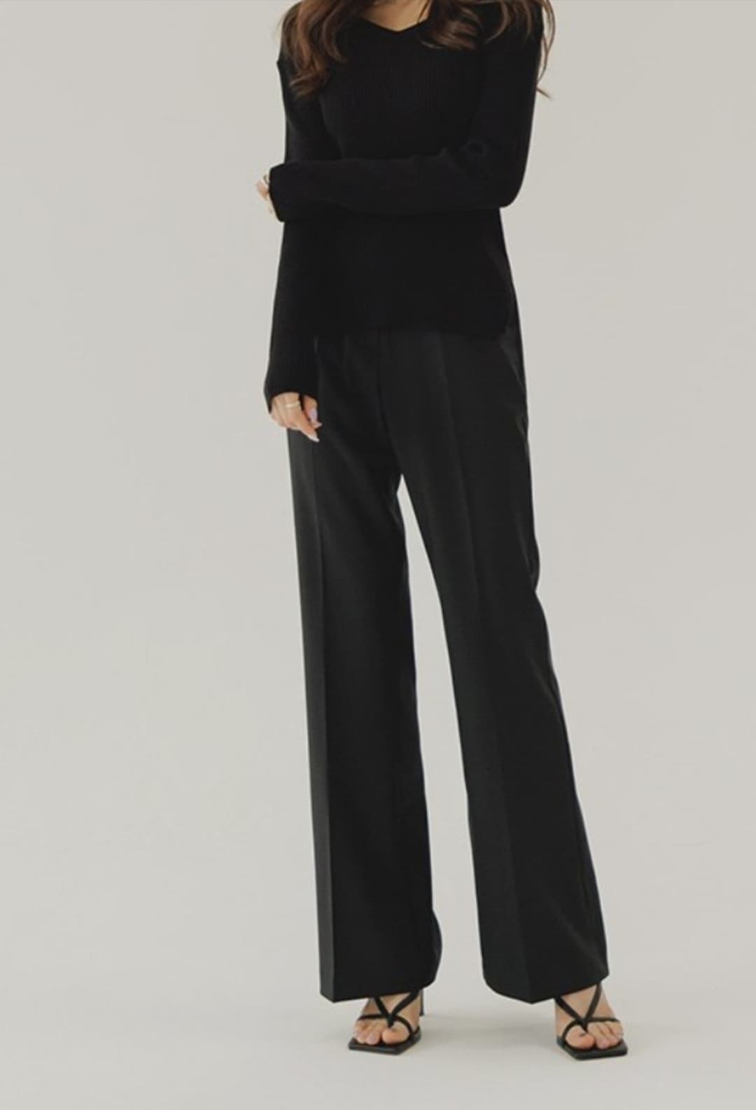 Flowy Waist Wide Pants F L - 이미지 5