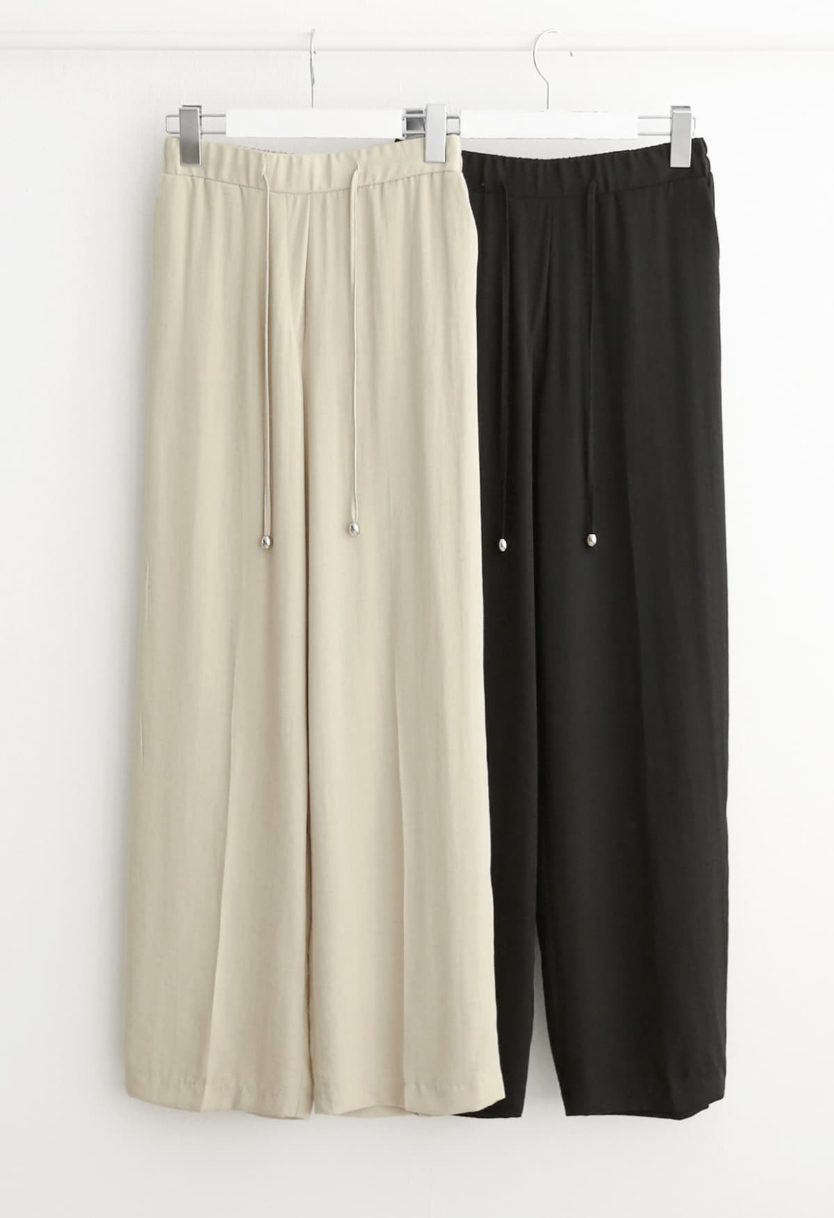 Linen Drawstring Semi-Straight Pants F, L - 이미지 2