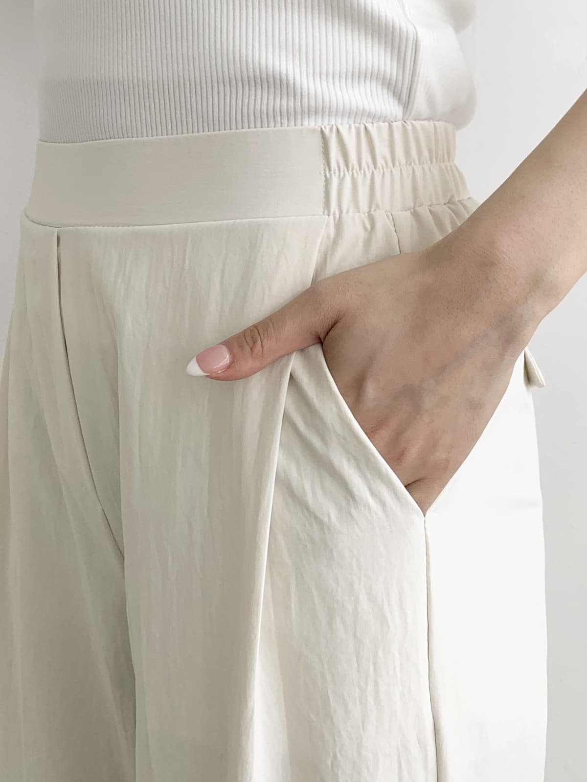 Oz Wide-leg Band Pants F,L - 이미지 4