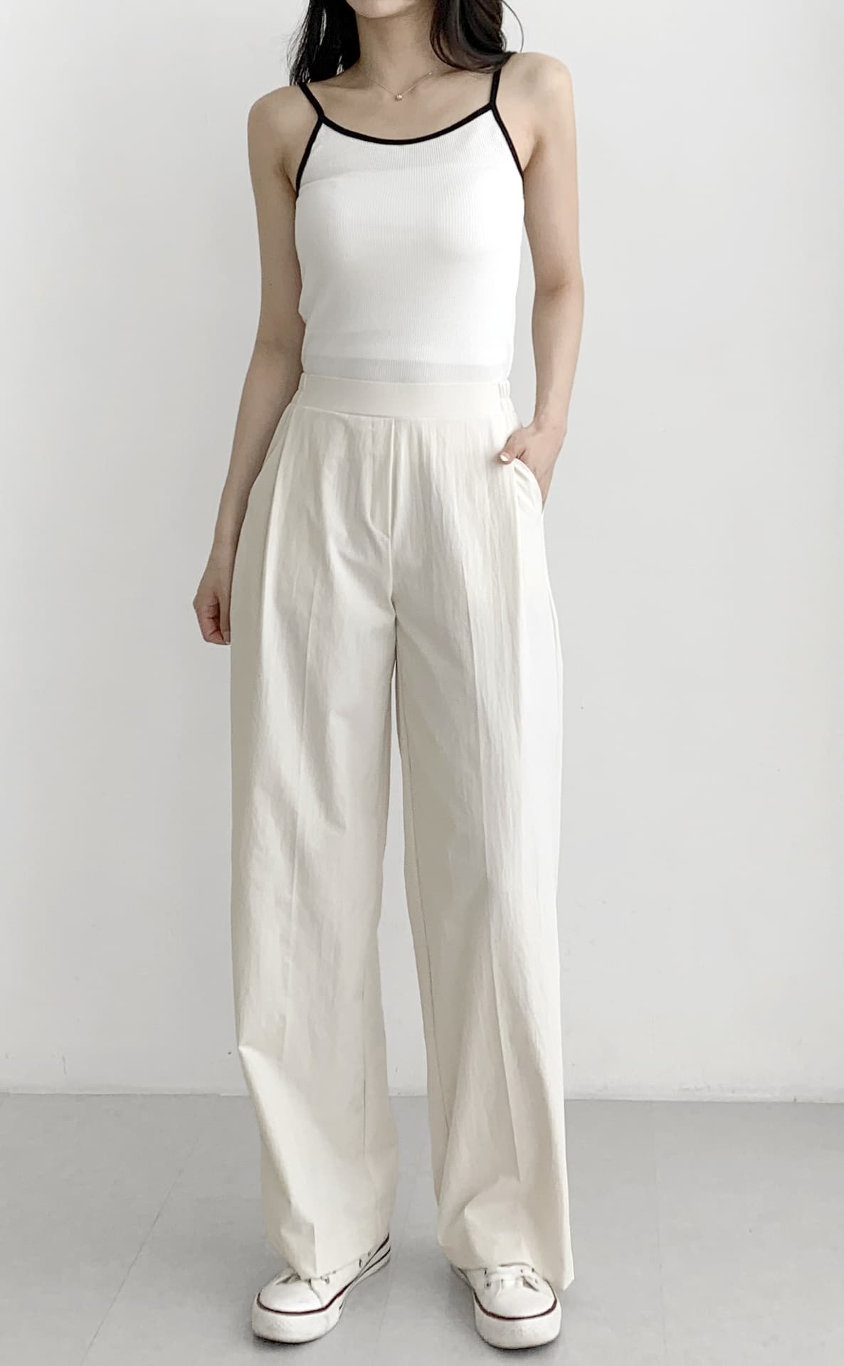 Oz Wide-leg Band Pants F,L - 이미지 10