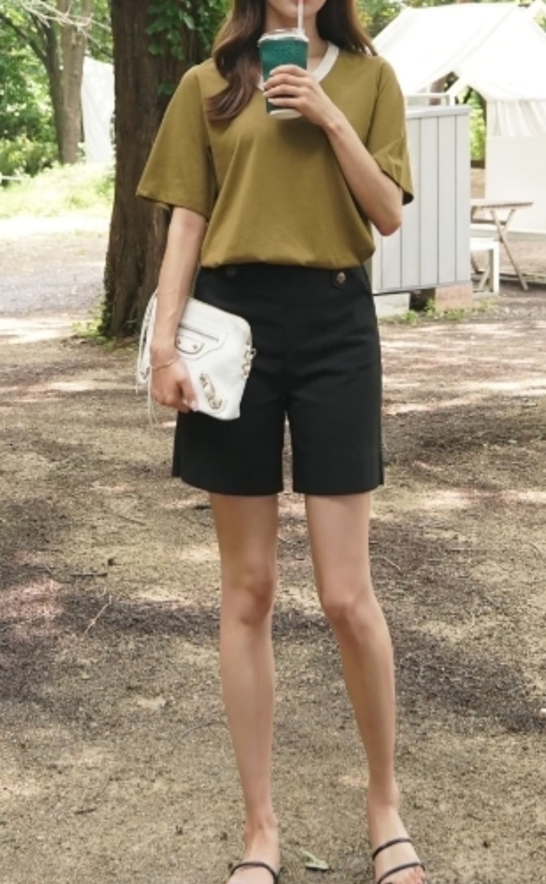 Linen Buckle Shorts S M L - 이미지 8
