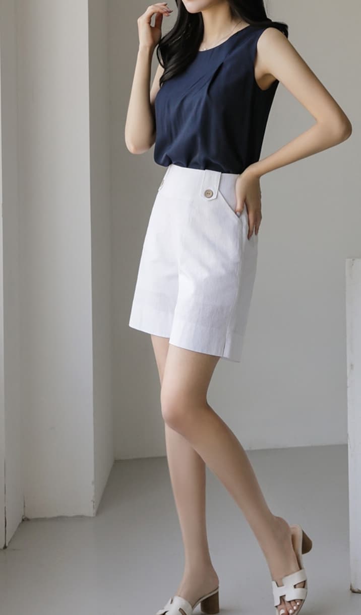 Linen Buckle Shorts S M L - 이미지 11
