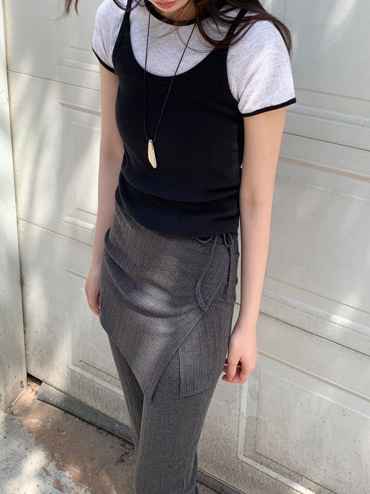 Foen Ribbed Color Block Tee (New Summer Arrival Modal, Spandex, Ringer Spandex, Slim, Delicate, Layered, Round) - 이미지 14