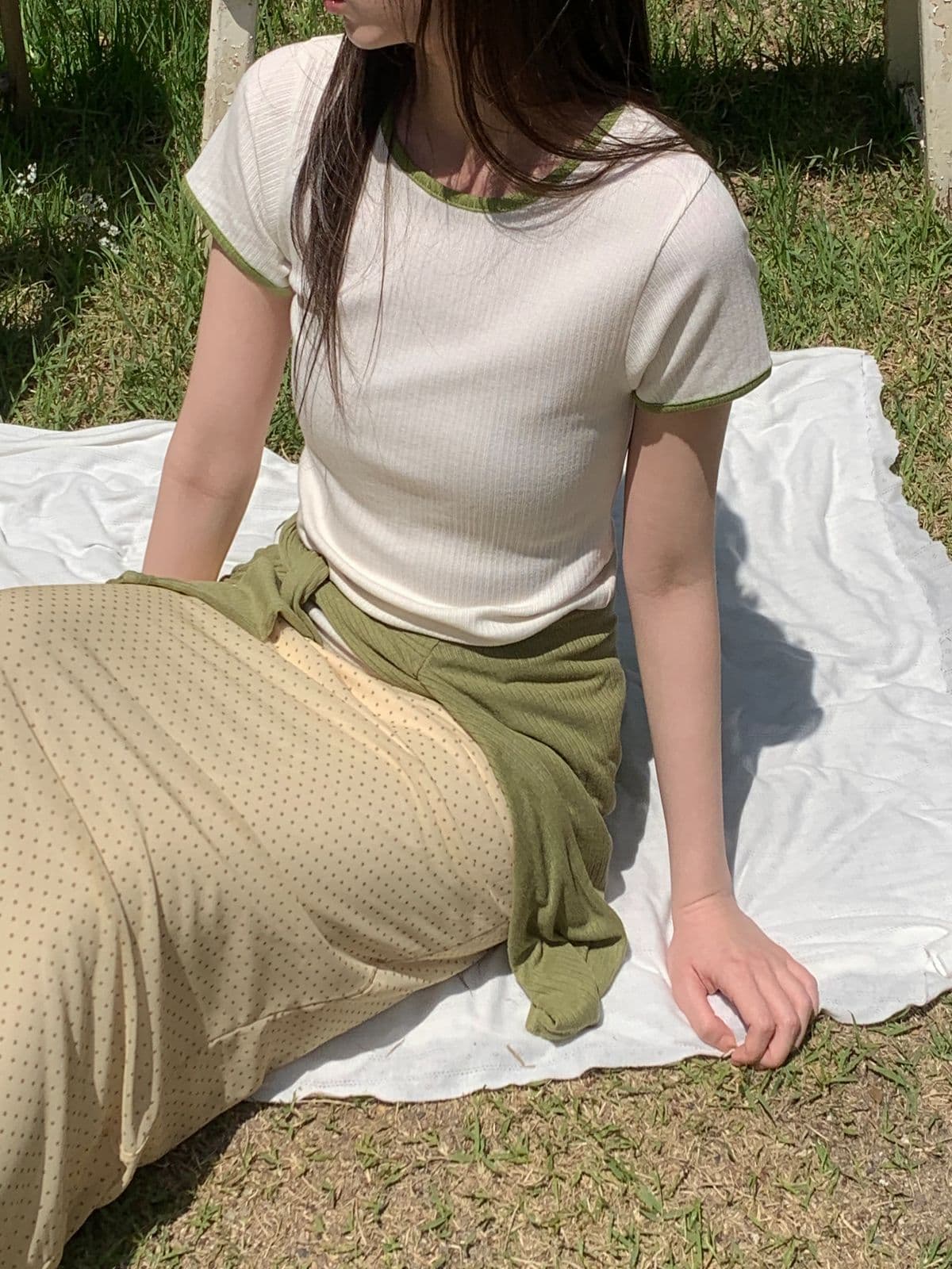 Foen Ribbed Color Block Tee (New Summer Arrival Modal, Spandex, Ringer Spandex, Slim, Delicate, Layered, Round) - 이미지 10