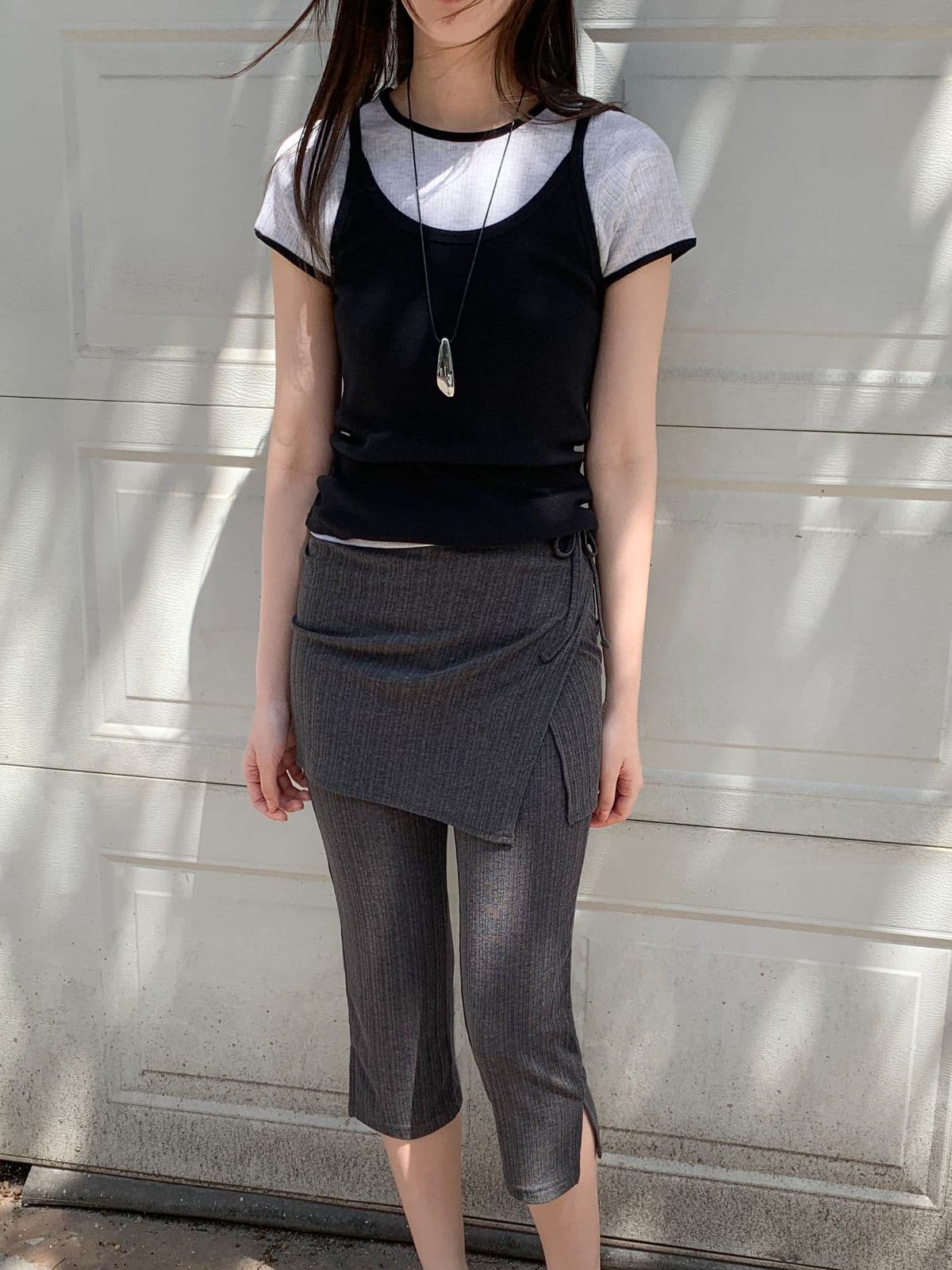 Foen Ribbed Color Block Tee (New Summer Arrival Modal, Spandex, Ringer Spandex, Slim, Delicate, Layered, Round) - 이미지 11