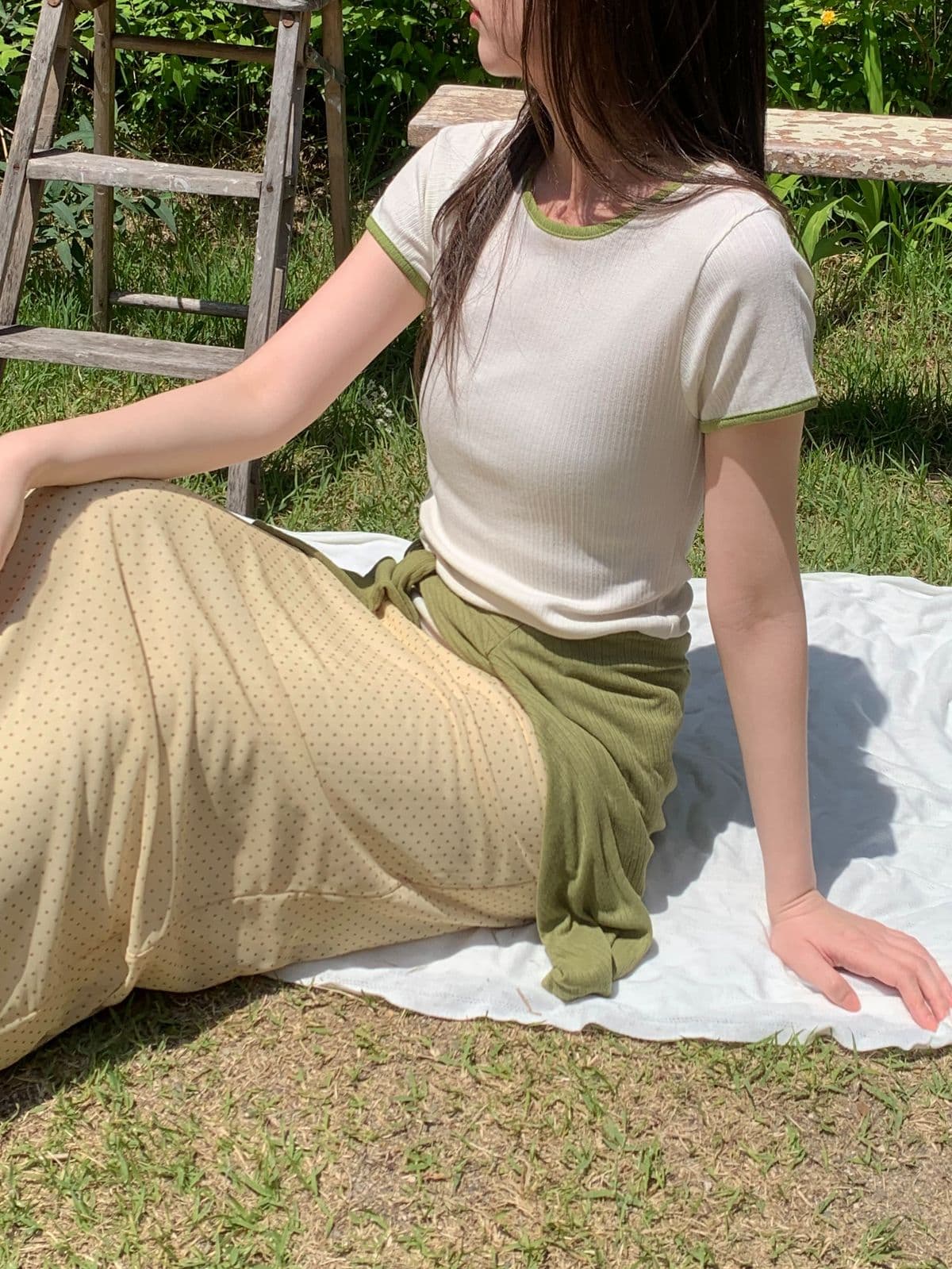 Foen Ribbed Color Block Tee (New Summer Arrival Modal, Spandex, Ringer Spandex, Slim, Delicate, Layered, Round) - 이미지 9