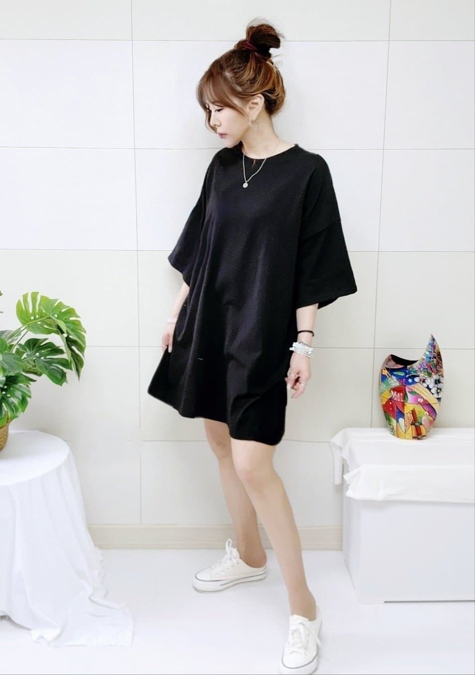 New Arrival New 4XL All-Season Boxy Dress/Boxy T-Shirt Plus Size Casual Daily Plain Boxy Short Sleeve - 이미지 18