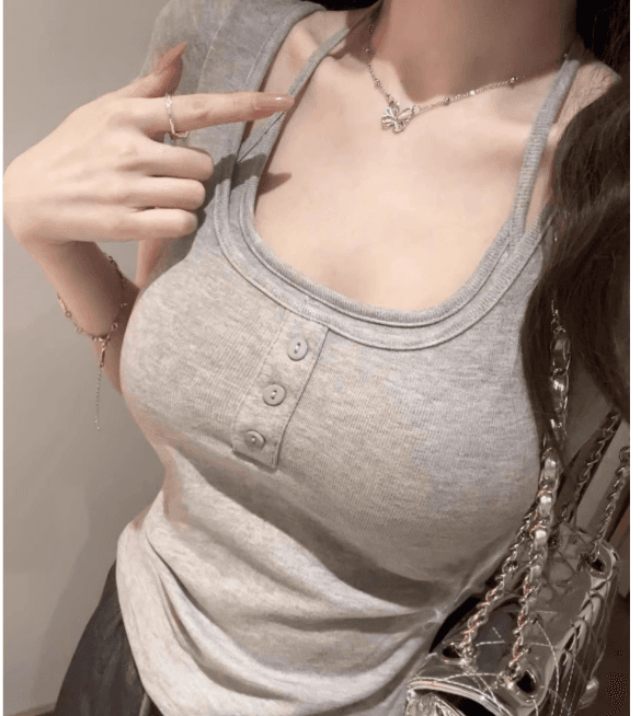 Halter neck short sleeve (built-in cap) - 이미지 3