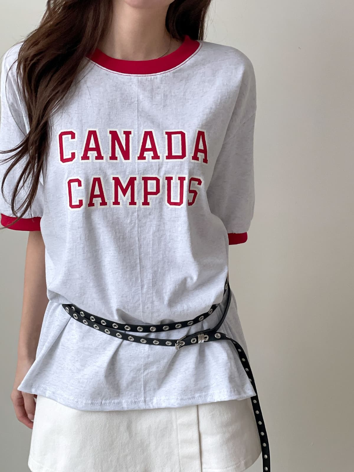 Campus print short-sleeve T-shirt - 이미지 3