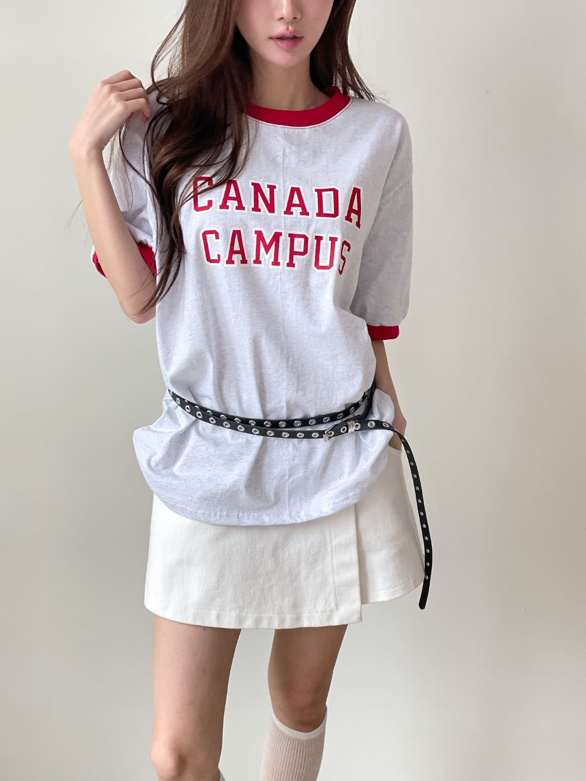 Campus print short-sleeve T-shirt - 이미지 6
