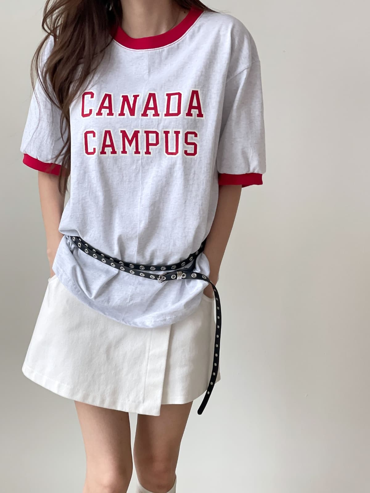 Campus print short-sleeve T-shirt - 이미지 2