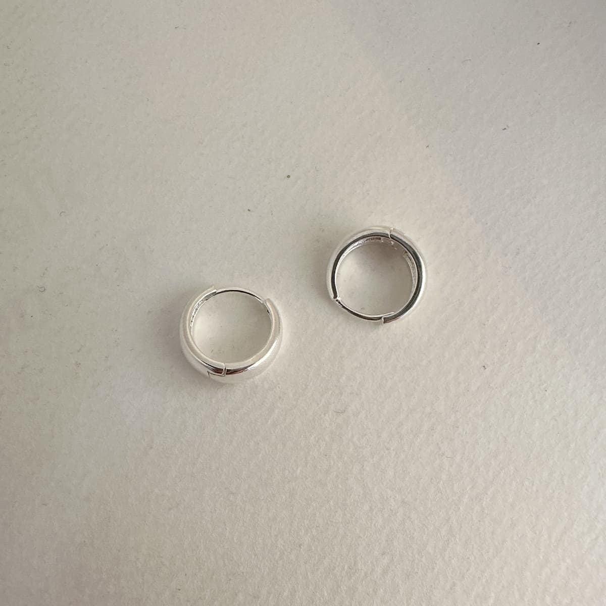 Silver925 14mm Outer Diameter Teardrop Shape Daily One-Touch Silver Earrings - 이미지 10
