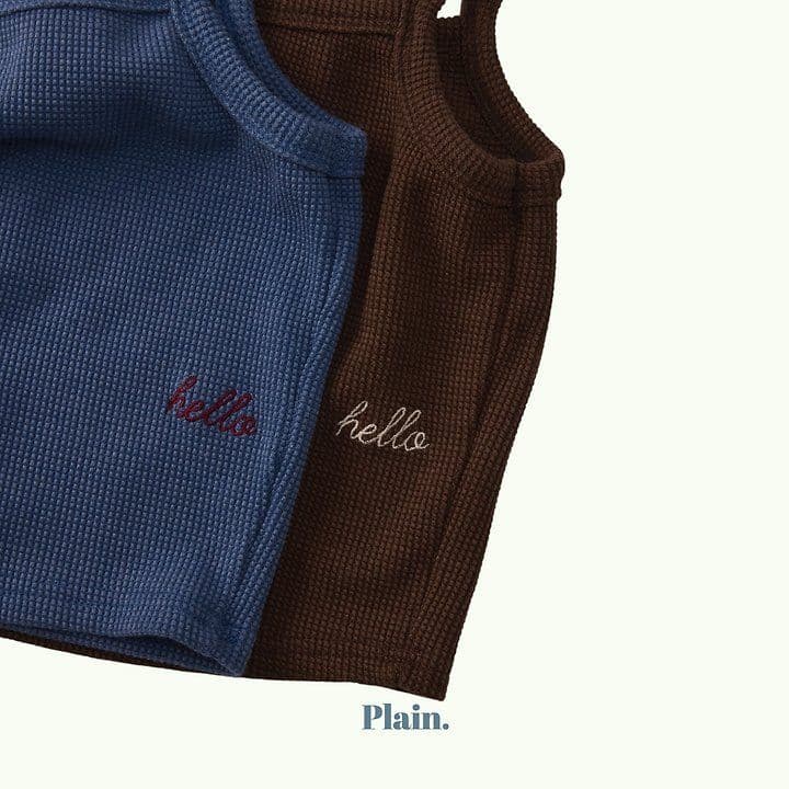 Plain Hello Waffle Sleeveless (26 Summer New Arrival) - 이미지 2