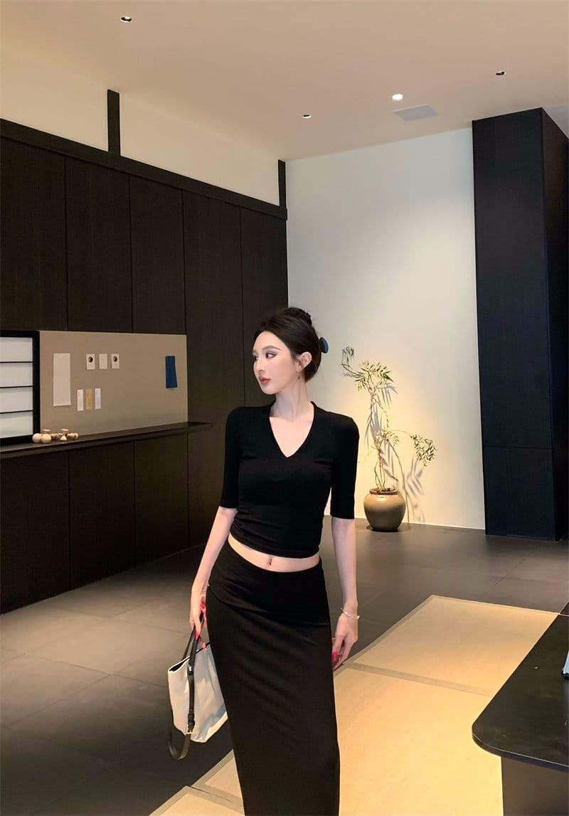(High Demand) Slim Long Skirt Set - 이미지 11