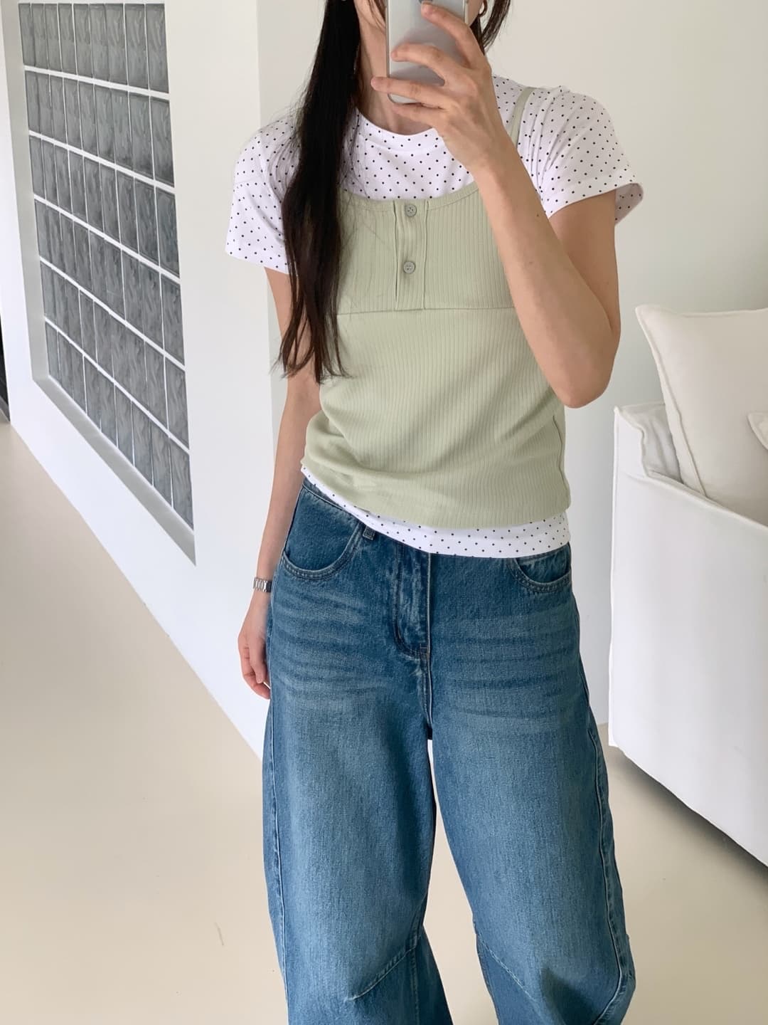 Under-button tank top - 이미지 9