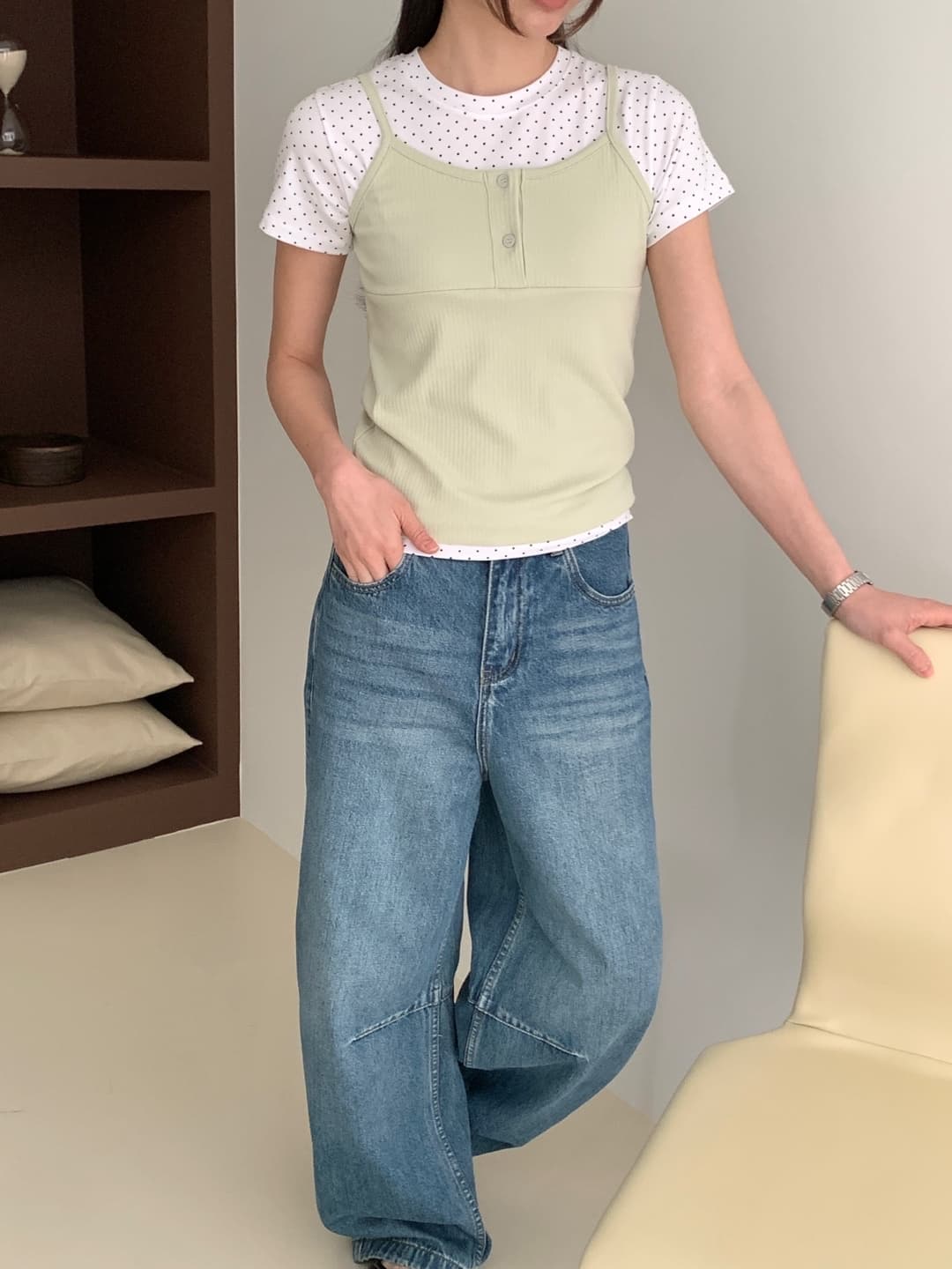 Under-button tank top - 이미지 15