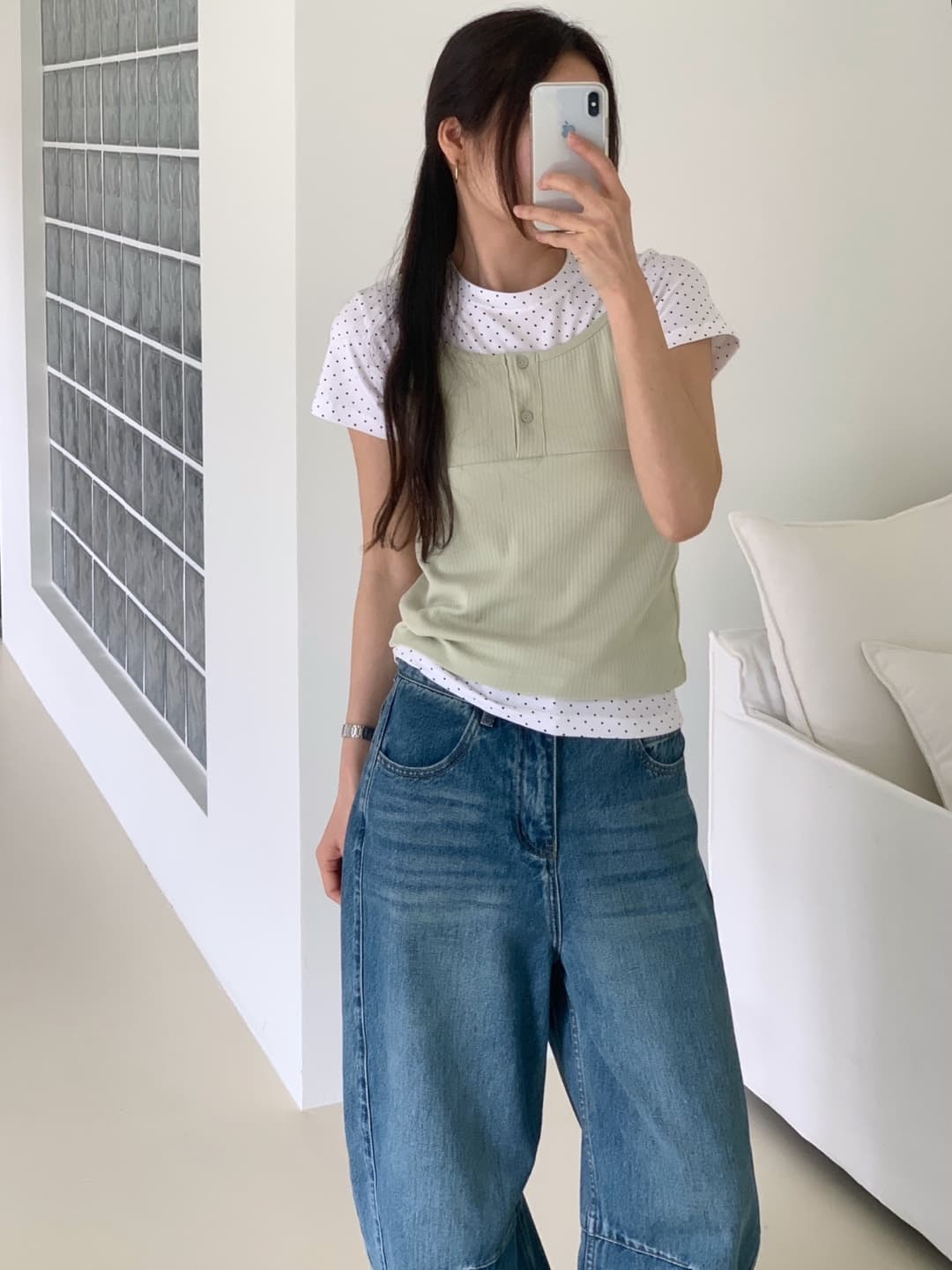 Under-button tank top - 이미지 11