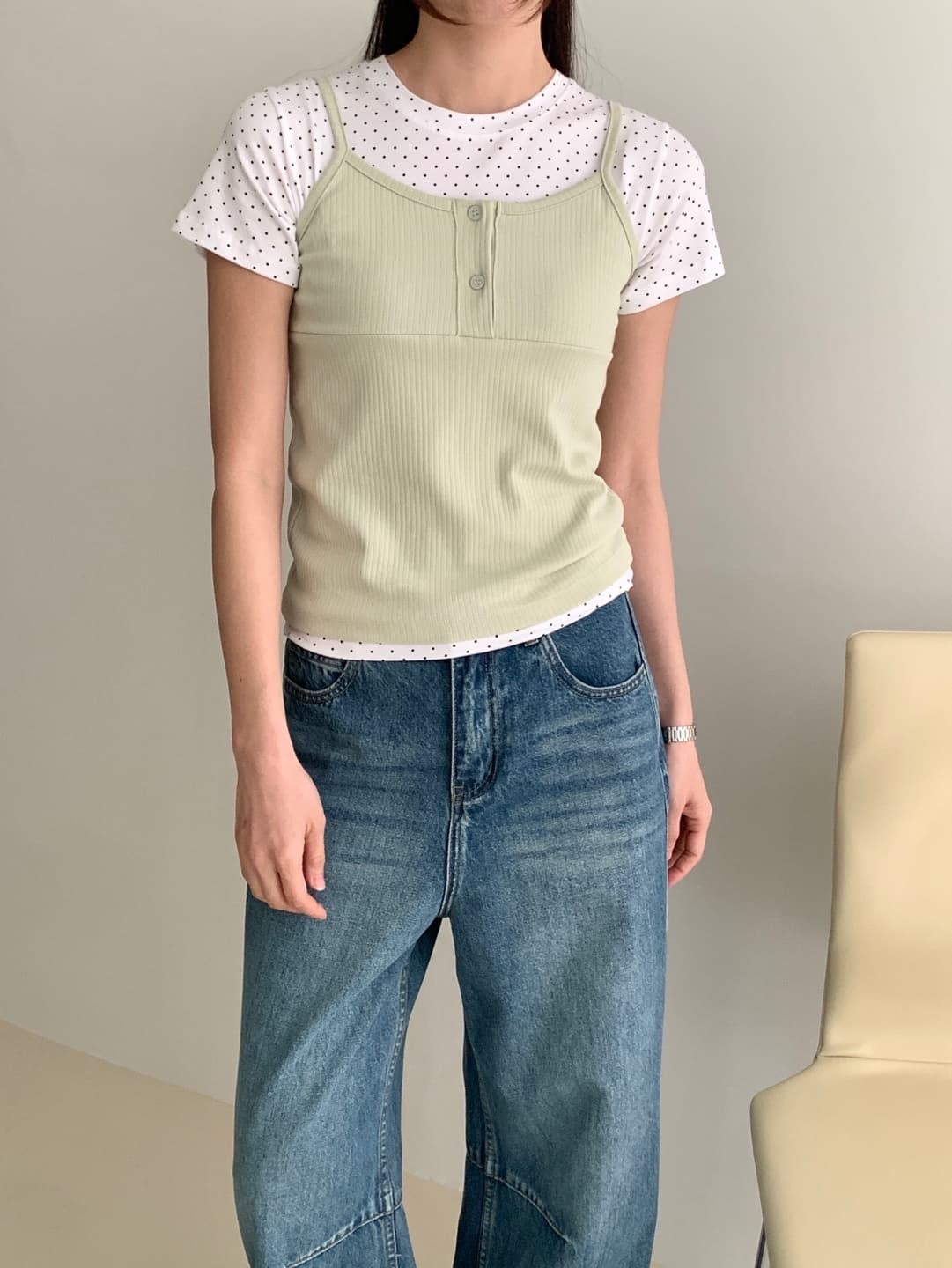 Under-button tank top - 이미지 16