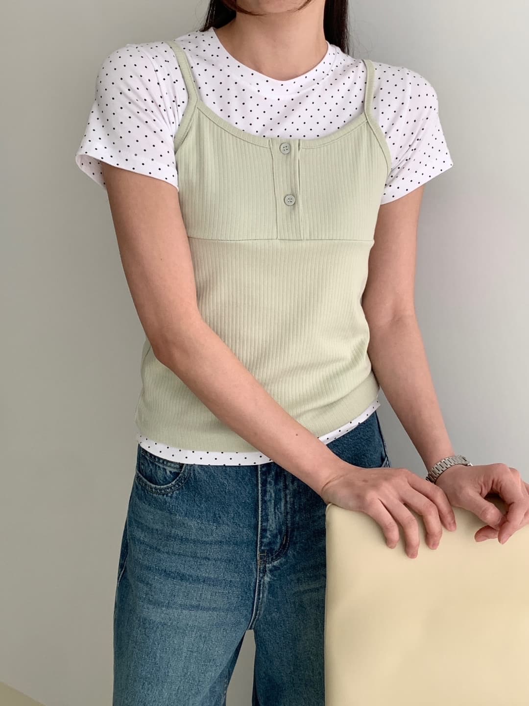 Under-button tank top - 이미지 8