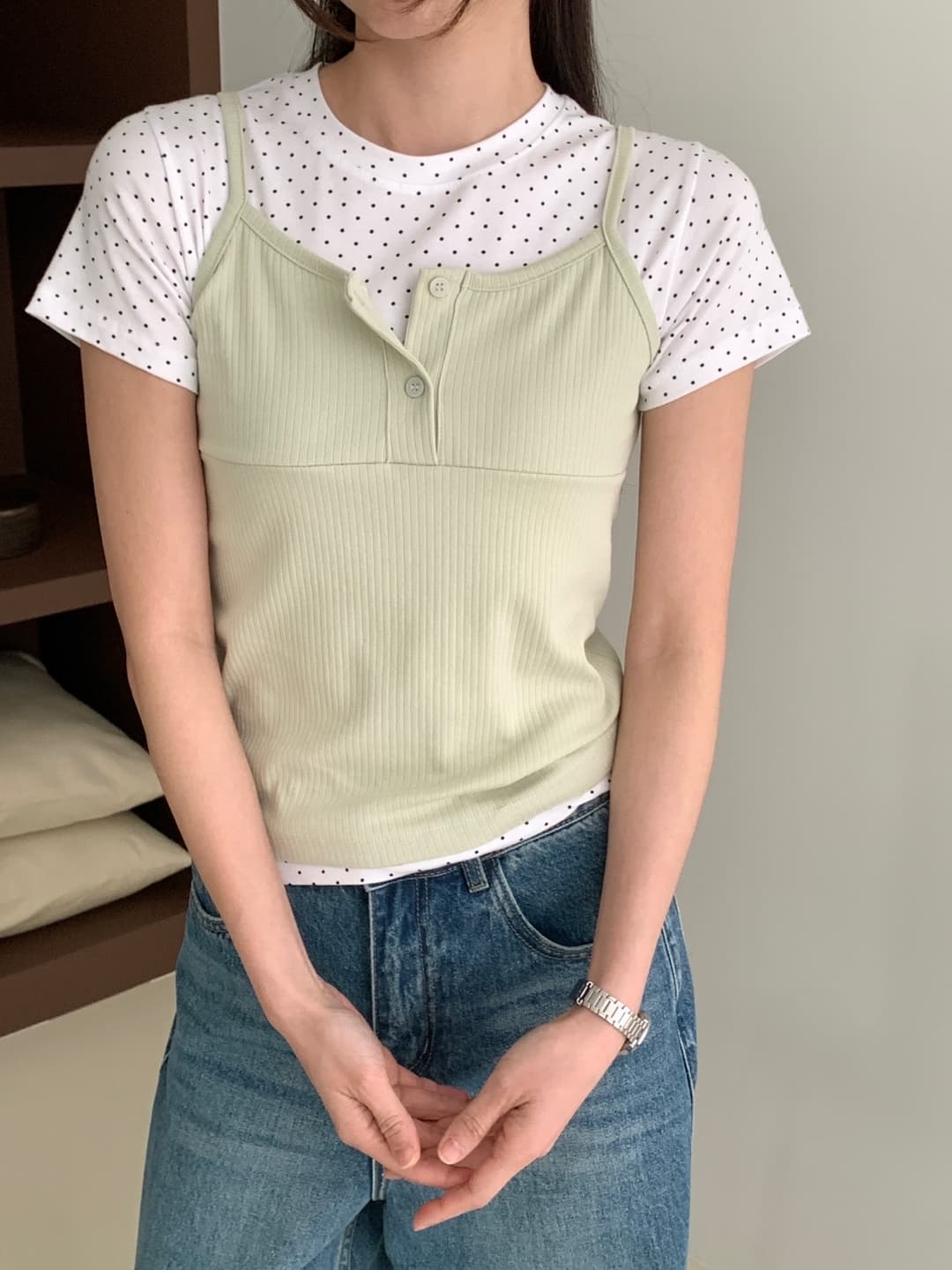 Under-button tank top - 이미지 12
