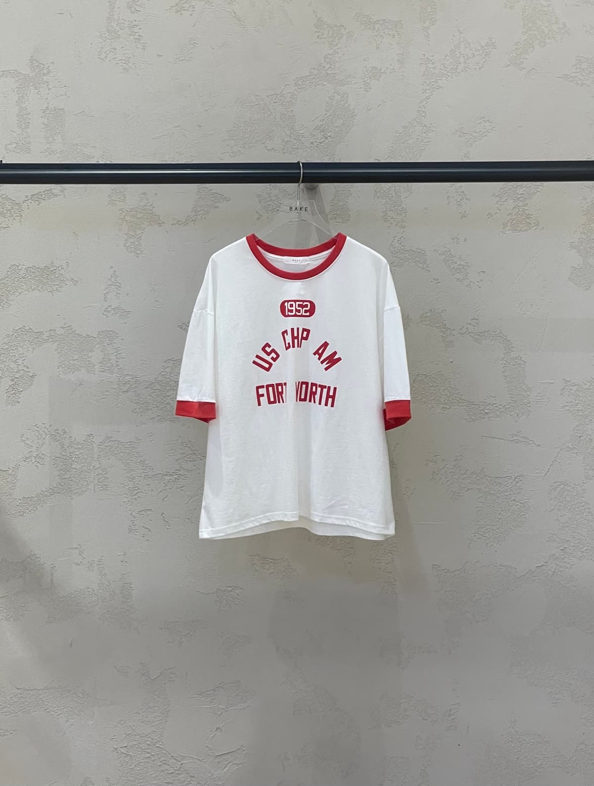 1952 Ringer T-shirt Color Block Vintage Summer Short Sleeve Loose Boxy T-shirt - 이미지 2