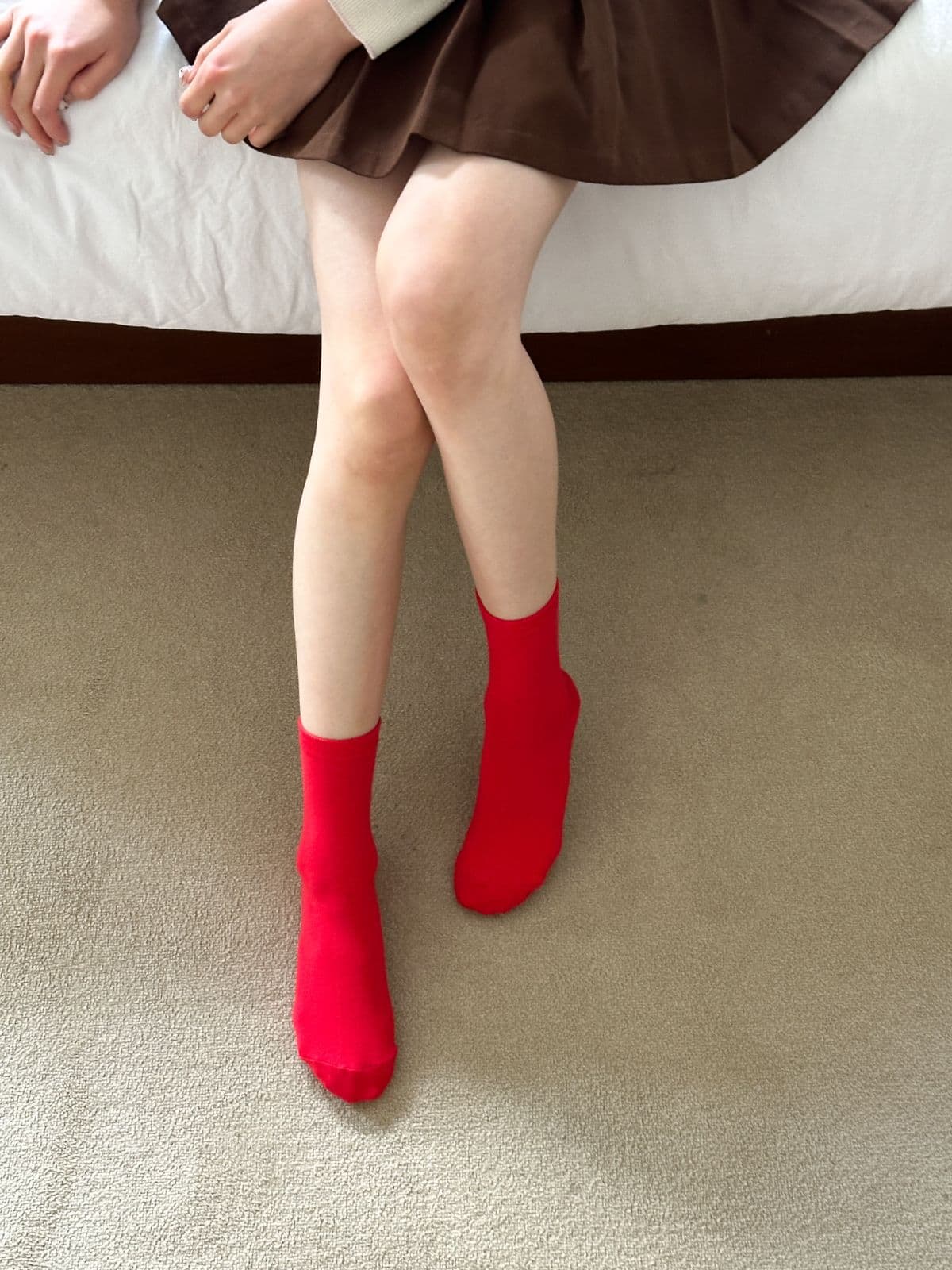 Jeje (Same-day delivery available Basic Plain Mid-calf Cotton Women's Fashion Socks Colored Socks Daily) - 이미지 2