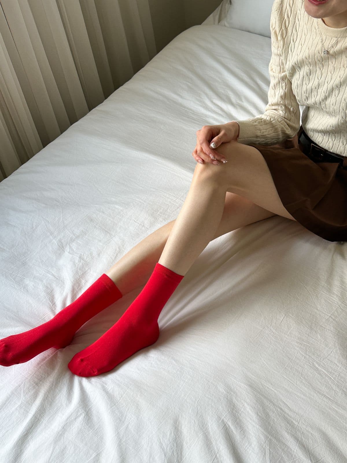 Jeje (Same-day delivery available Basic Plain Mid-calf Cotton Women's Fashion Socks Colored Socks Daily) - 이미지 12
