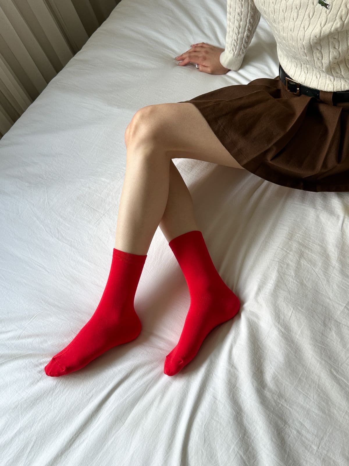 Jeje (Same-day delivery available Basic Plain Mid-calf Cotton Women's Fashion Socks Colored Socks Daily) - 이미지 10