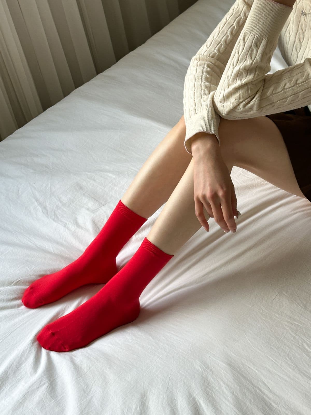 Jeje (Same-day delivery available Basic Plain Mid-calf Cotton Women's Fashion Socks Colored Socks Daily) - 이미지 11